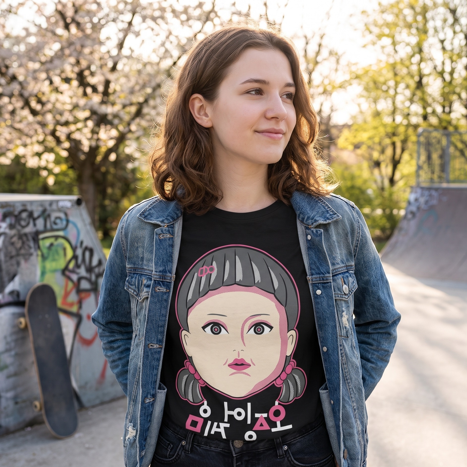 Squid Game - Young-Hee Doll T-Shirt schwarz