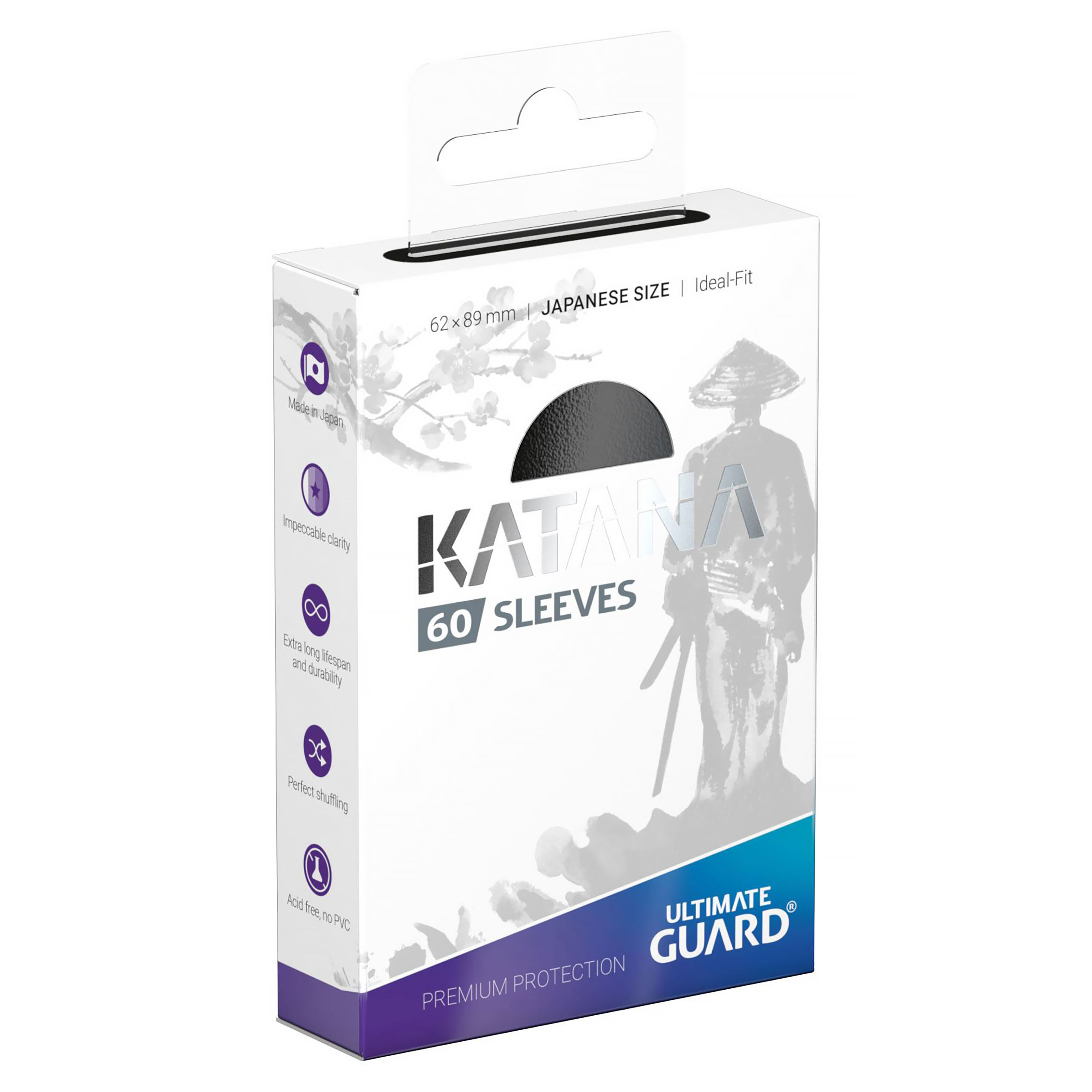 Protège-cartes Katana Ultimate Guard pour TCG - Noir (taille japonaise, lot de 60)