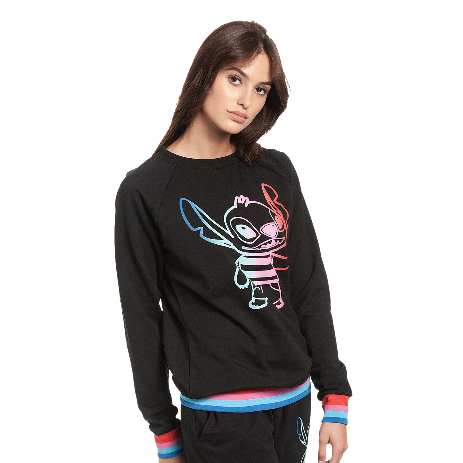 Lilo & Stitch - Rainbow Stitch Sweater Dames zwart