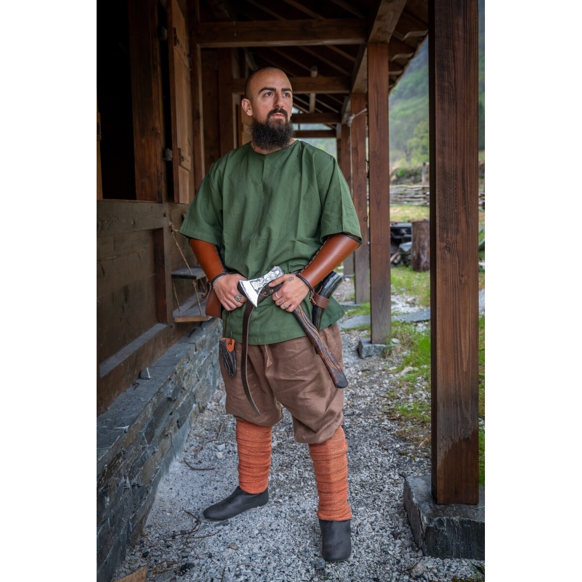 Medieval Short-Sleeve Tunic Olaf green