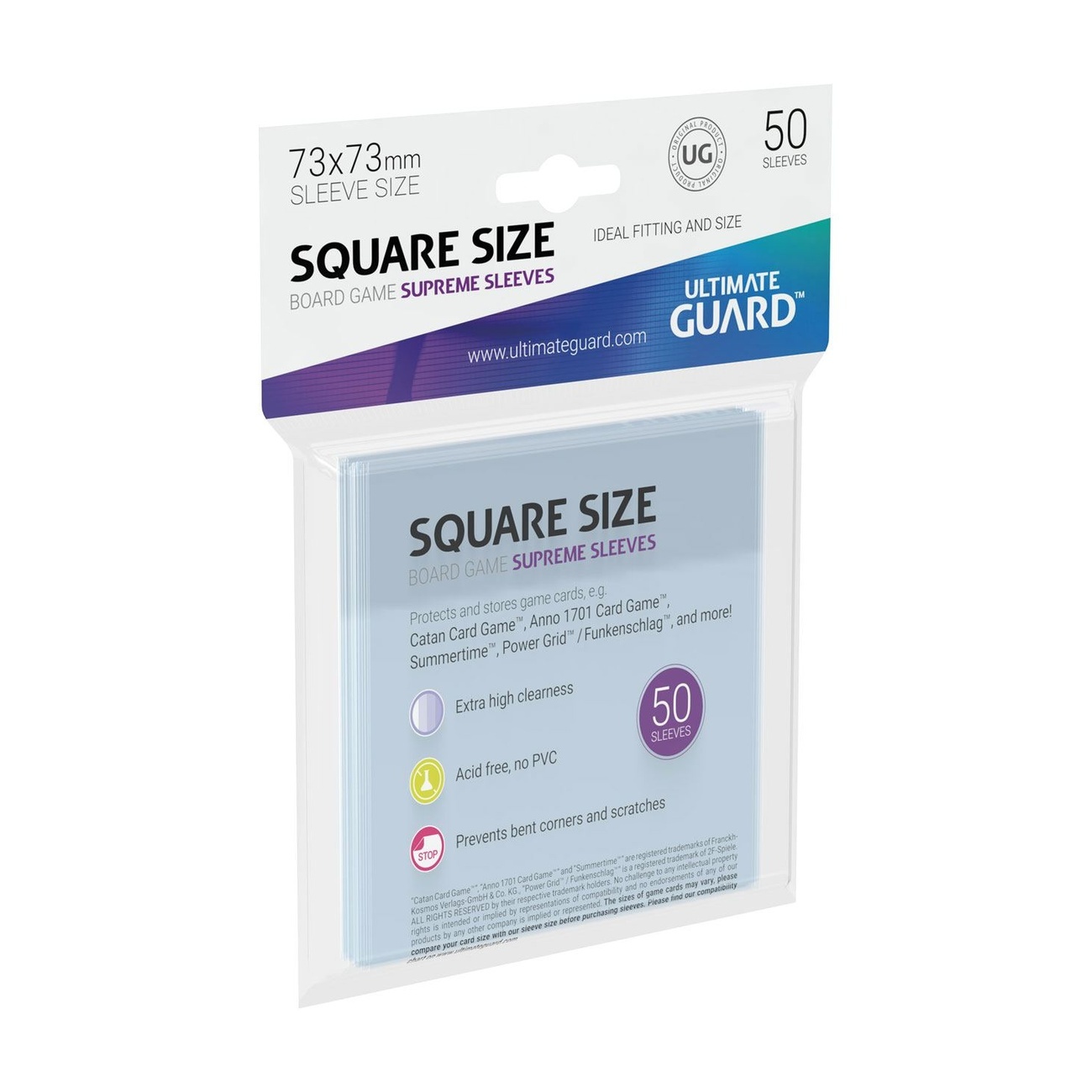 Ultimate Guard Bustine Supreme per carte quadrate da gioco da tavolo (50)