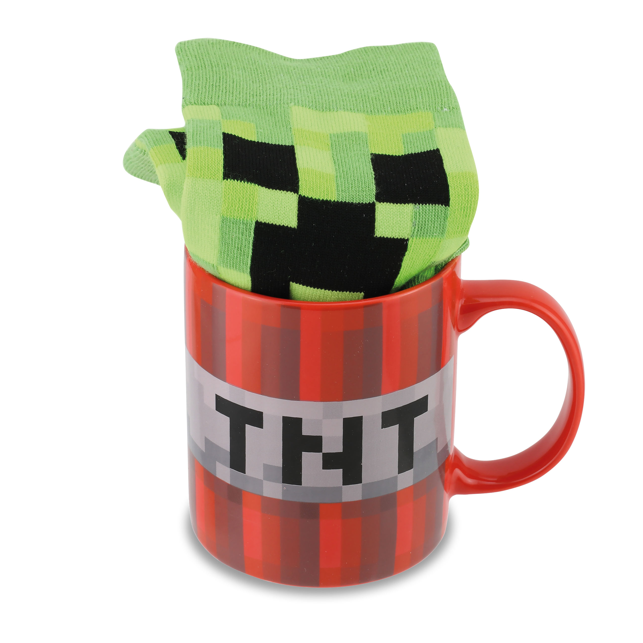 Minecraft - Ensemble Chaussettes Creeper et Tasse TNT