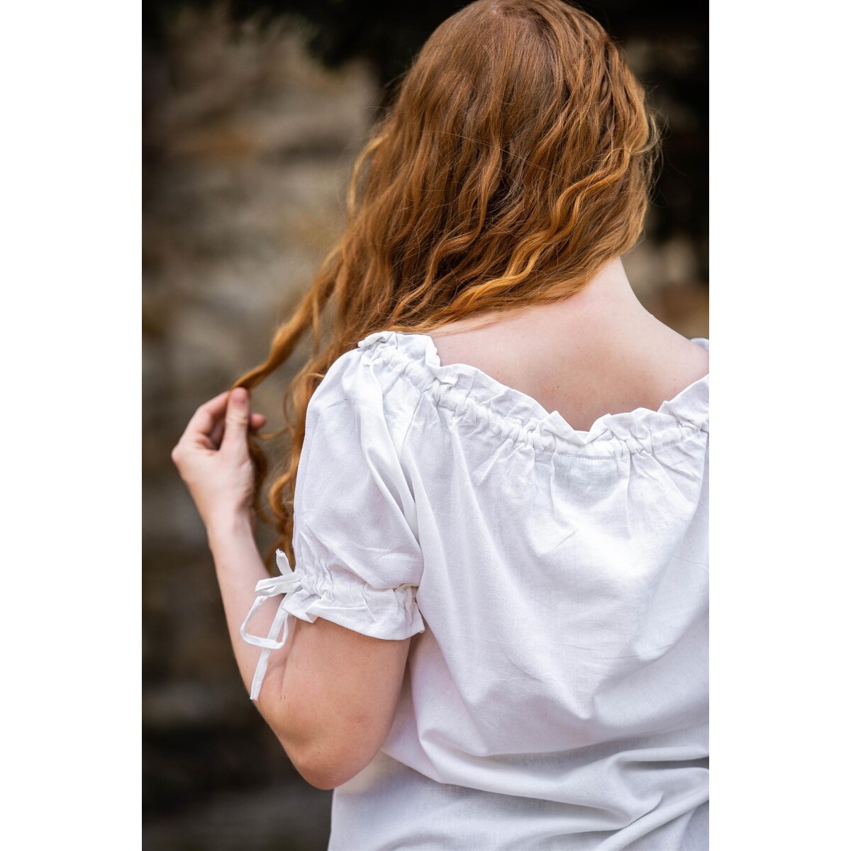 Mittelalter Kurzarmbluse Otilia weiß