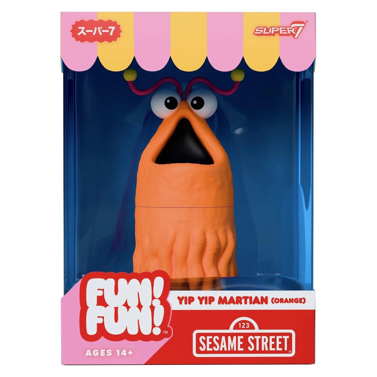 Sesame Street Fun! Fun! Figurine en vinyle souple Yip Yip Martian (Orange) 18 cm