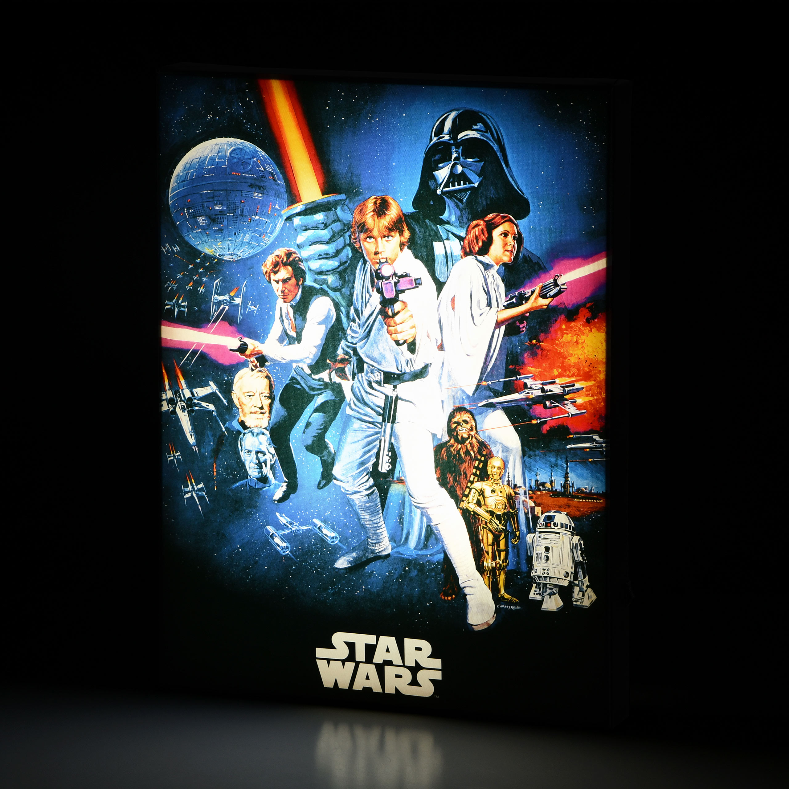 Star Wars - A New Hope mural with light