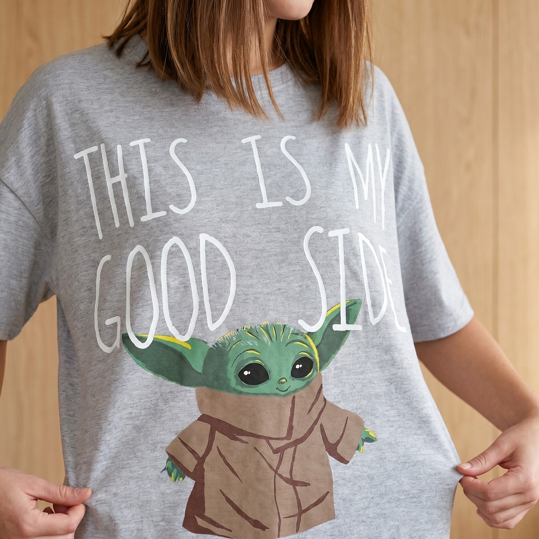 Grogu Good Side Oversize T-Shirt White - Star Wars The Mandalorian