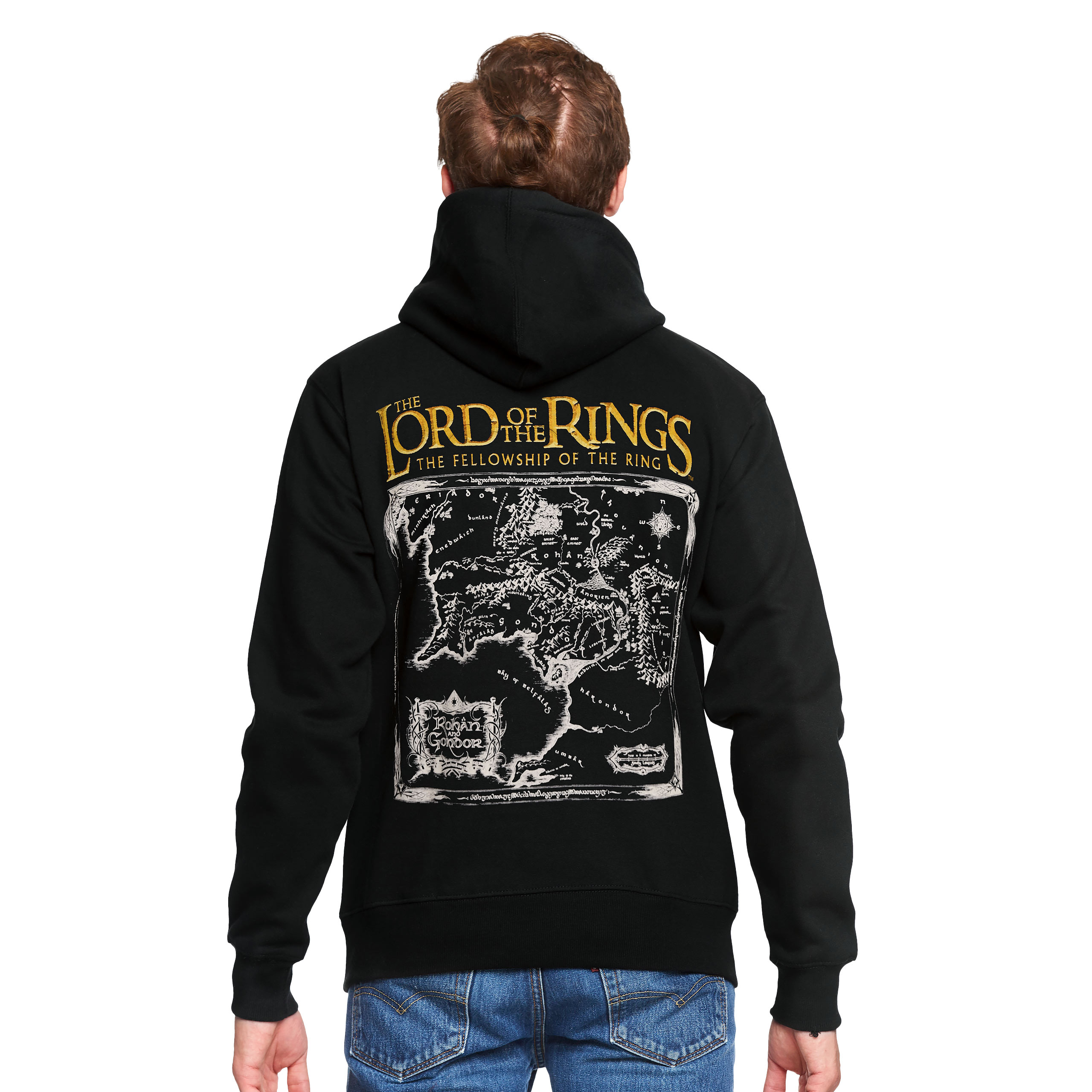 Lord of the Rings - Map of Middle Earth Hoodie Black