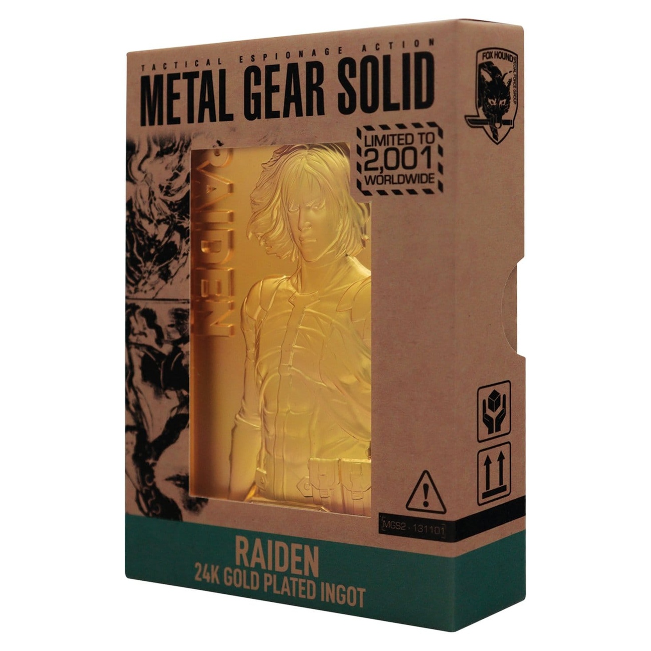Metal Gear Solid 2 Sztabka metalu Raiden 24k Gold Plated Limited Edition