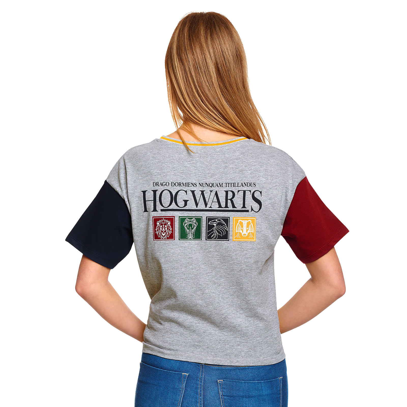 Harry Potter - Hogwarts Crop Top Damen grau
