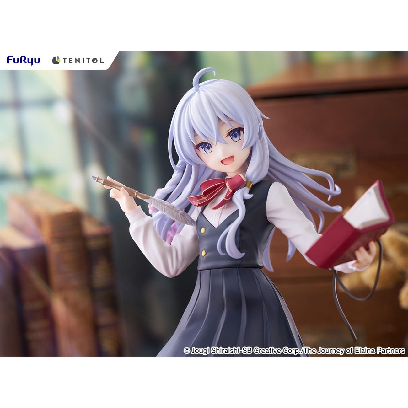 Wandering Witch: The Journey of Elaina statua alta in PVC Tenitol Elaina versione uniforme scolastica 29 cm