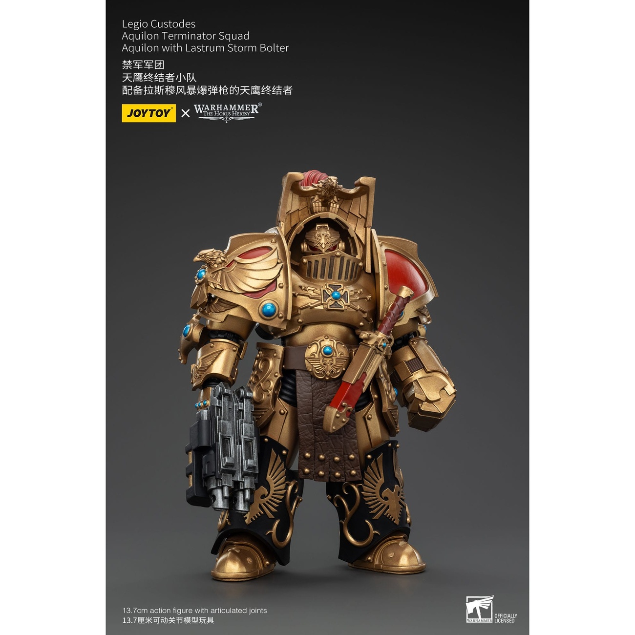 Warhammer The Horus Heresy figurine articulée 1/18 Legio Custodes Aquilon Terminator Squad Aquilon avec Lastrum Storm Bolter 14