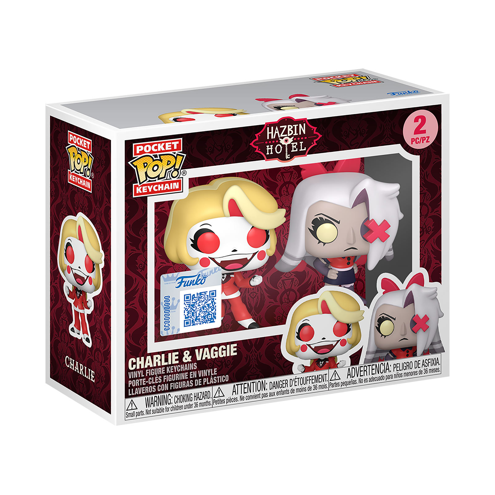 Hazbin Hotel - Charlie and Vaggie Keychain 2-Pack