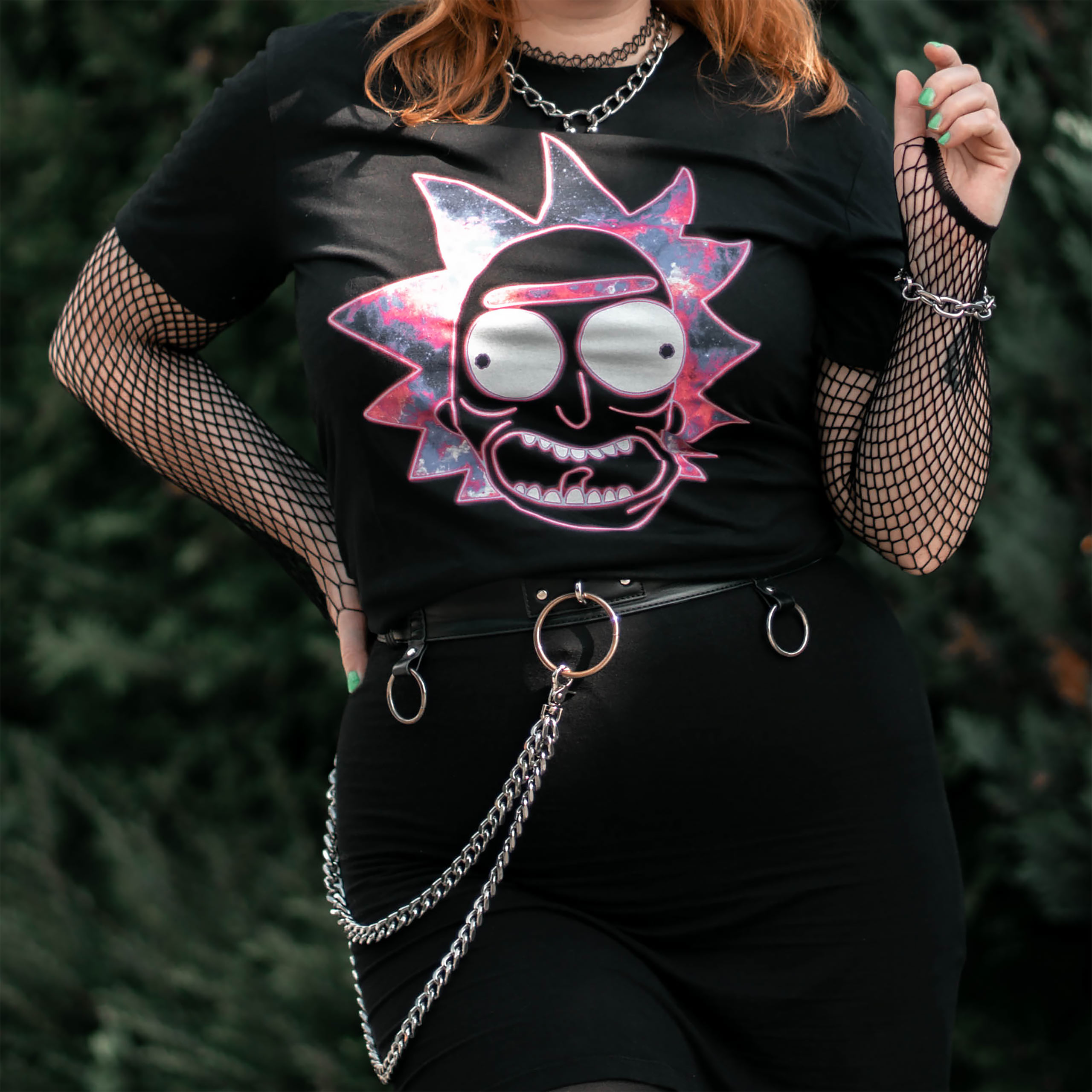 Rick and Morty - Neon Rick Glow in the Dark T-Shirt schwarz