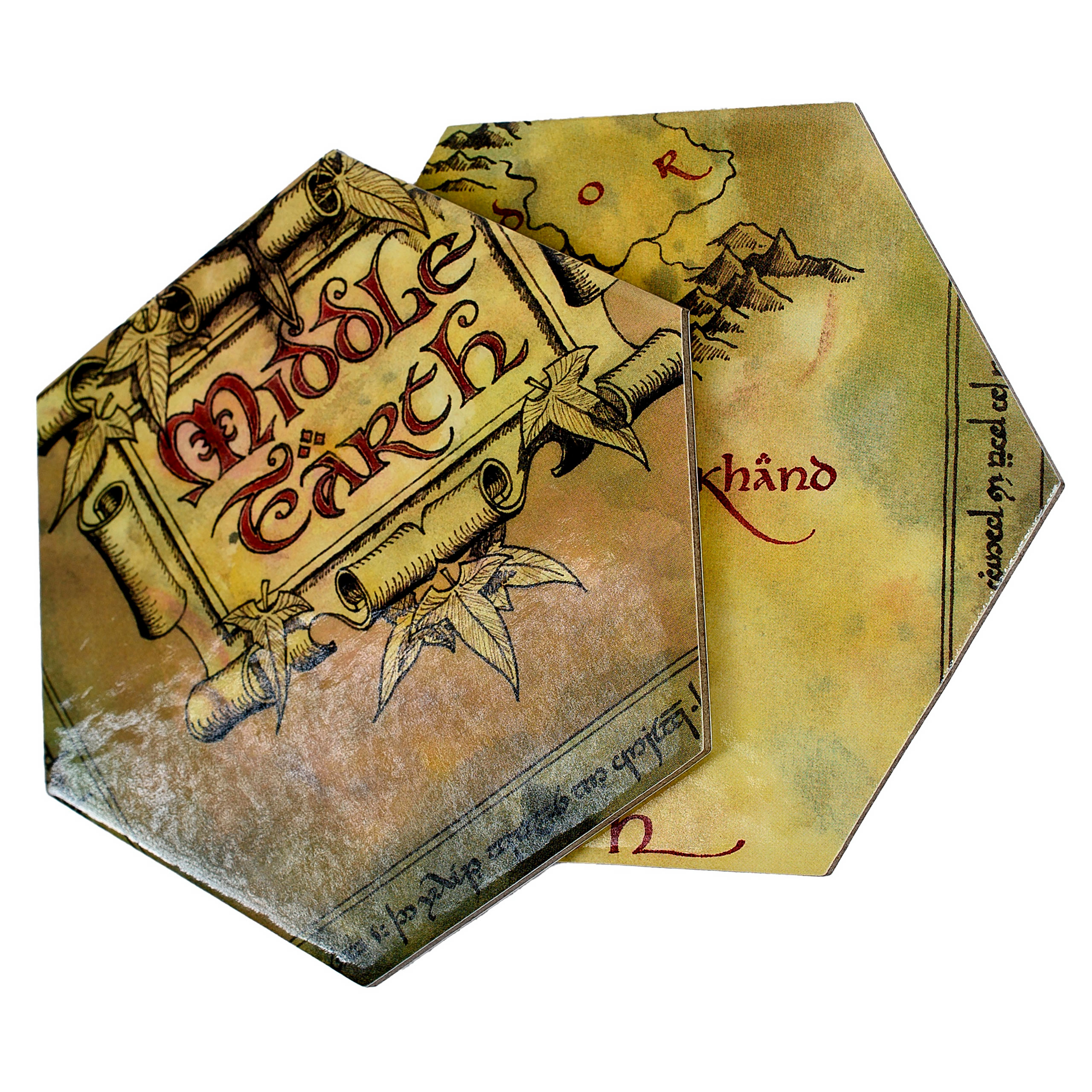 Il Signore degli Anelli - Sottobicchieri Mappa della Terra di Mezzo Set da 12