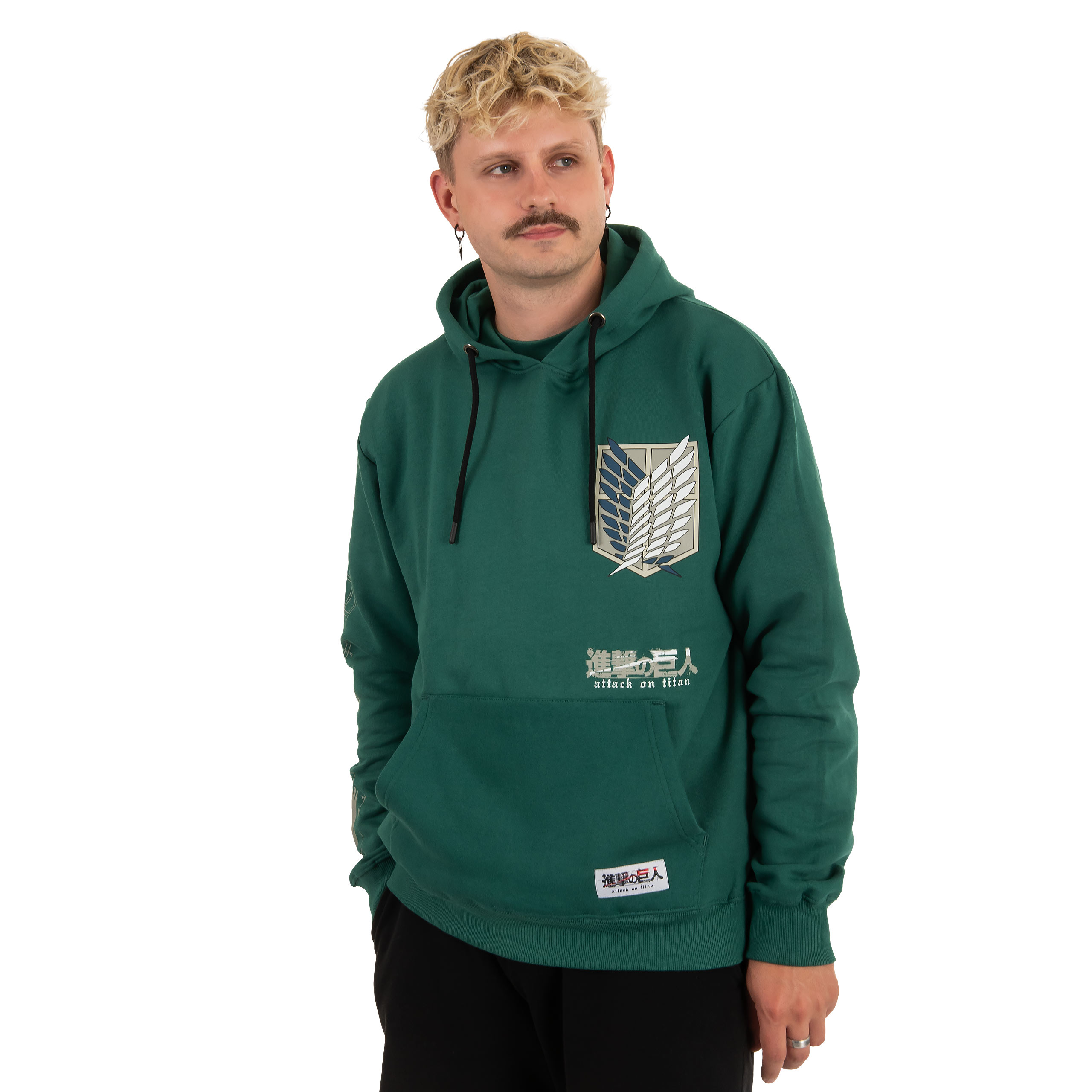 Felpa militare verde con simbolo scout - Attack on Titan