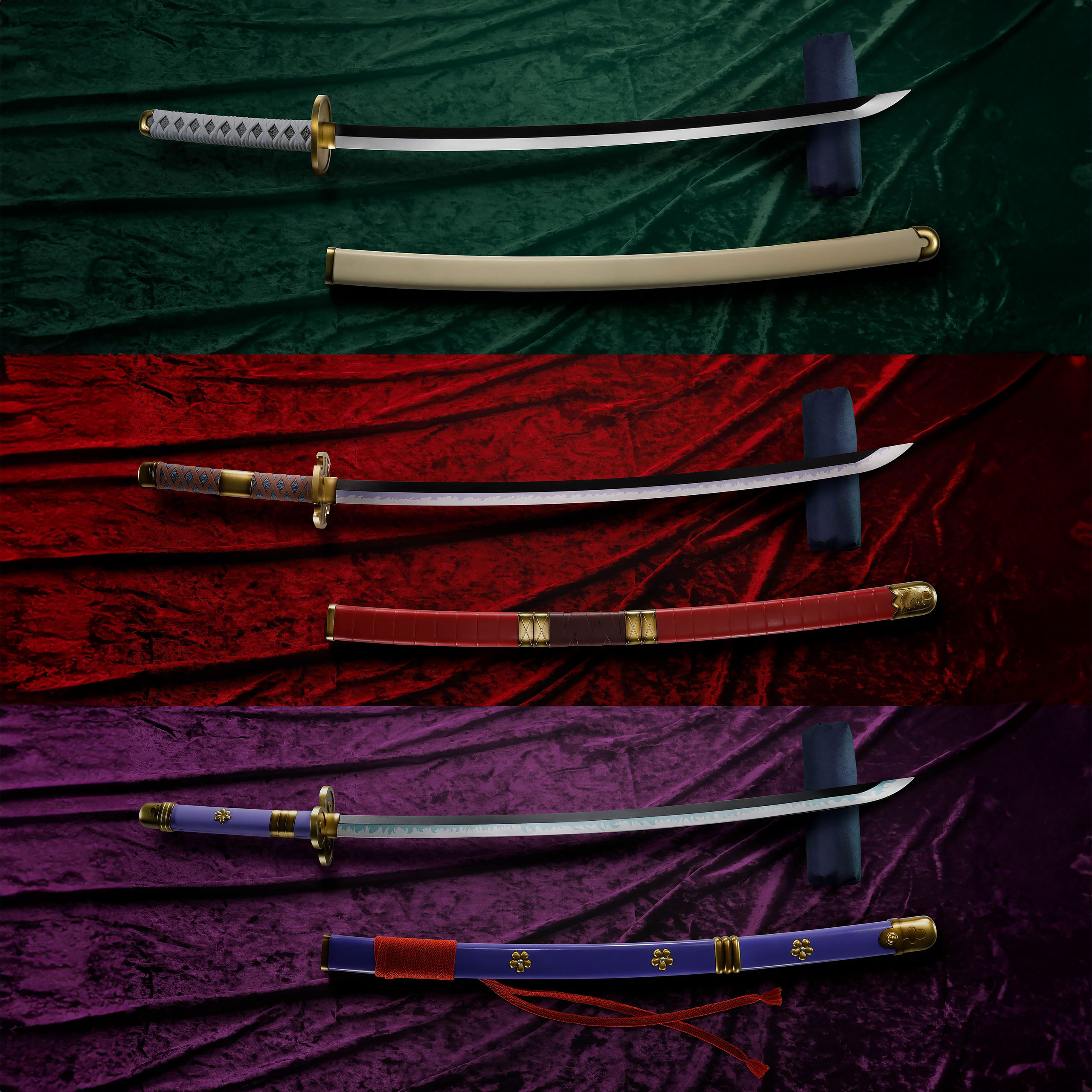 One Piece - Roronoa Zoro Schwerter Repliken 3er Set