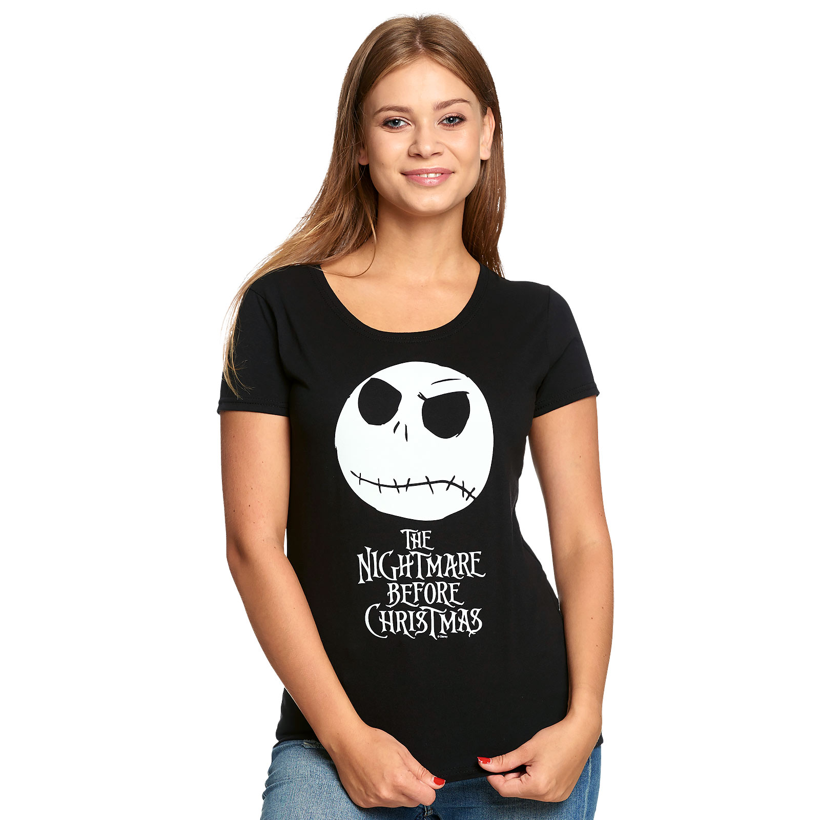 Nightmare Before Christmas - Jack Skull T-Shirt Damen schwarz