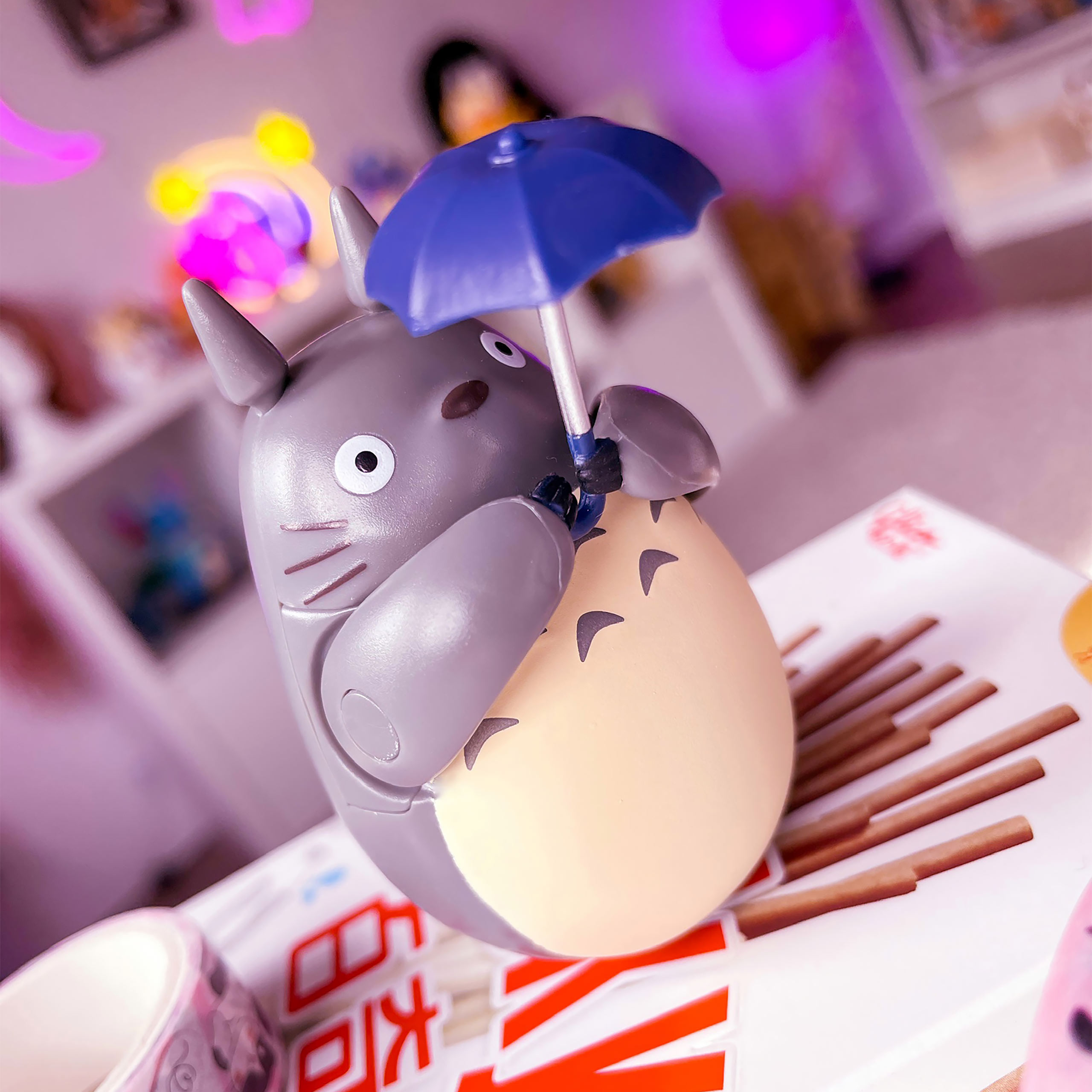 Totoro - Miminzuku Oh-Totoro Figurine Culbuto avec Parapluie