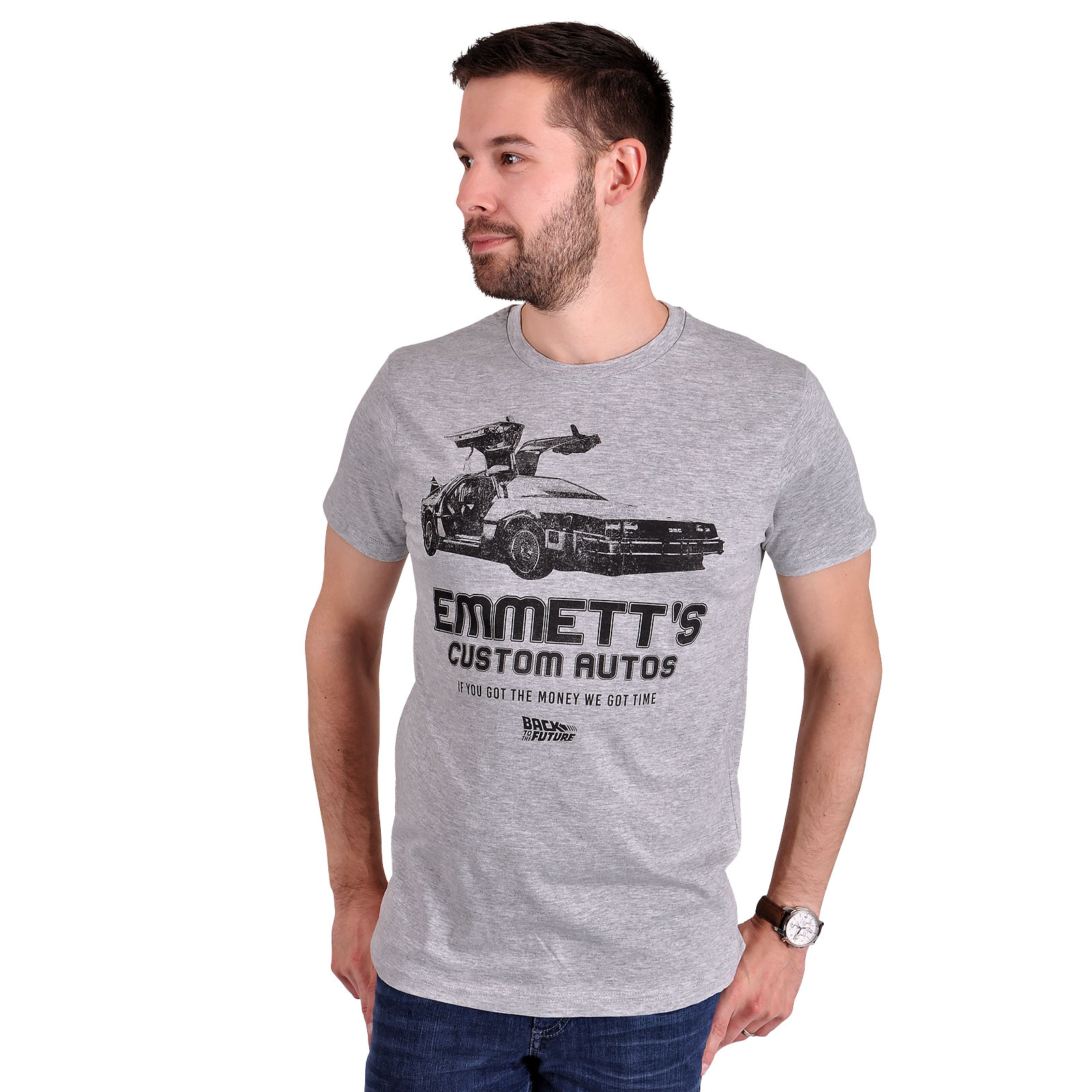 Zurück in die Zukunft - Emmett's Custom Autos T-Shirt grau