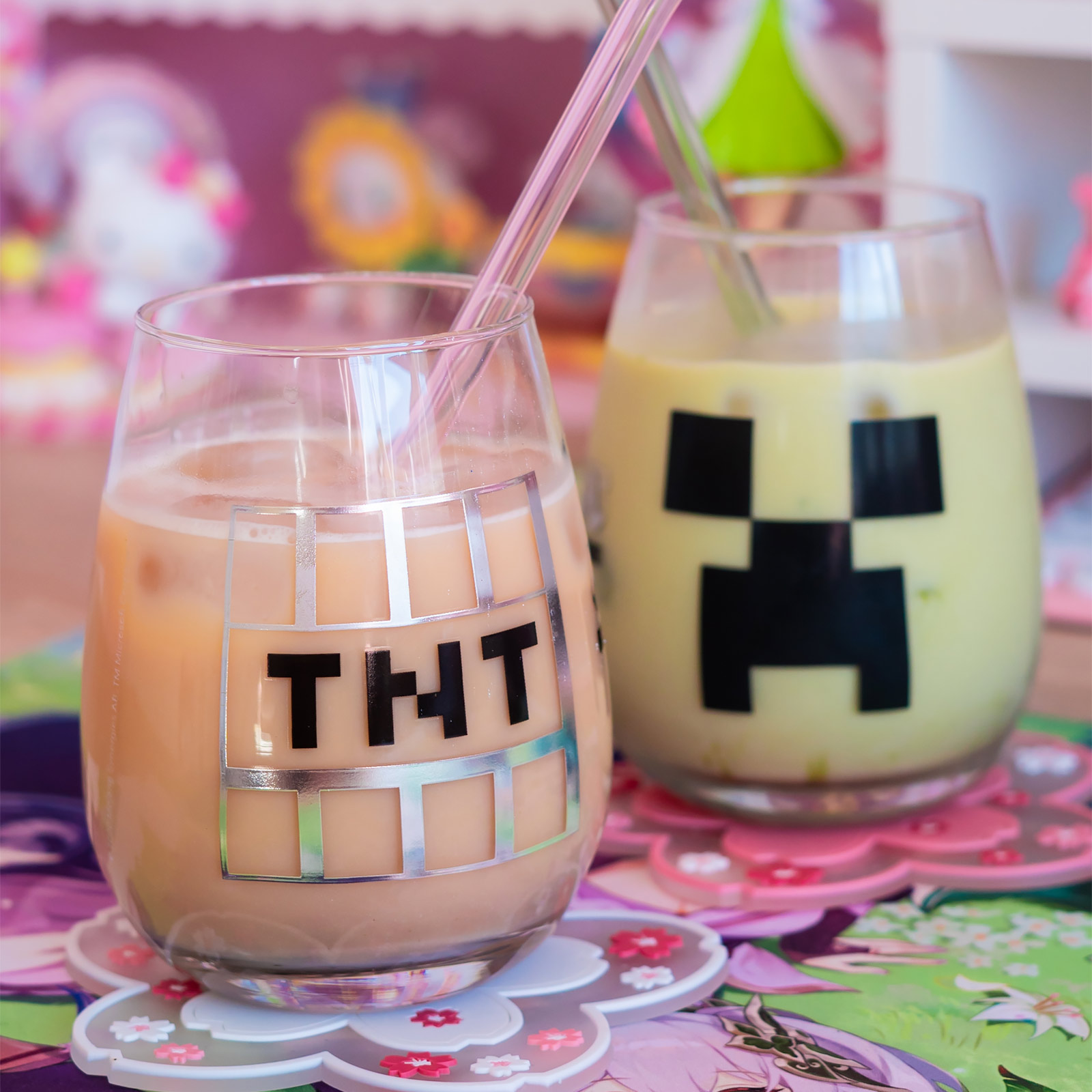 Minecraft - Creeper en TNT Glazen Set van 2