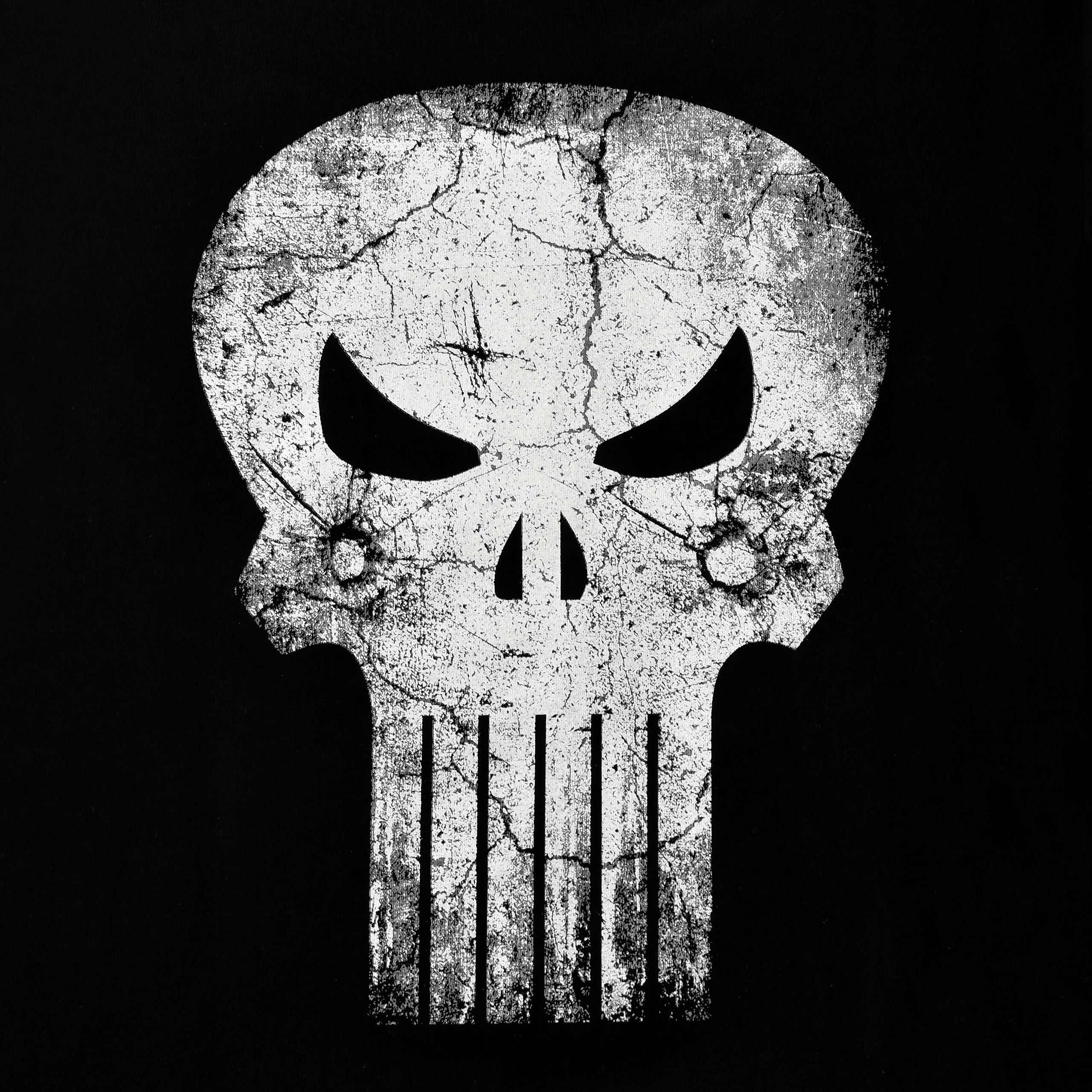 Punisher - Skull Distress Logo T-Shirt schwarz