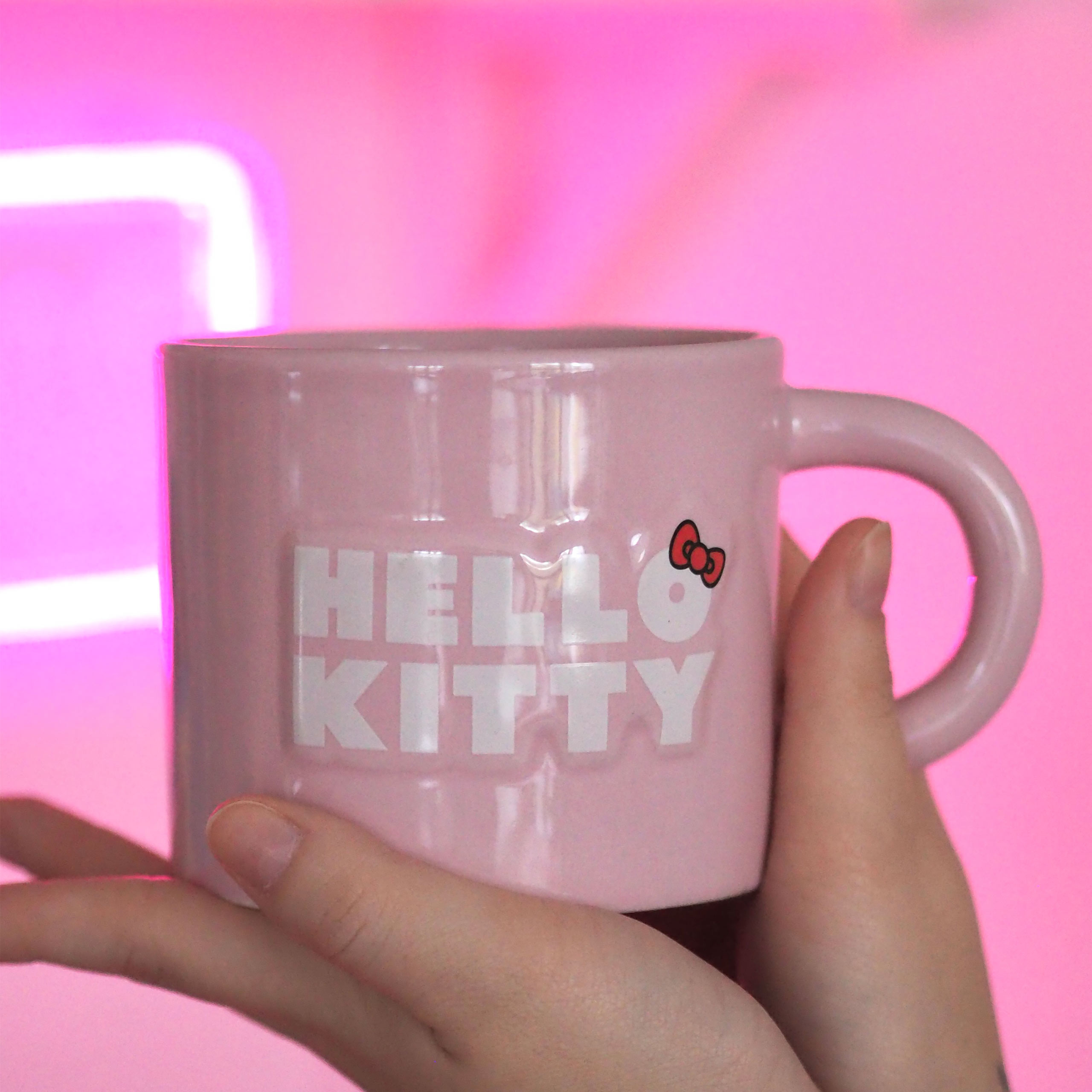 Tazza In Vetro Sanrio Hello Kitty And Friends Rainbow | Con Coperchio E Cucchiaio | Licenza Ufficiale
