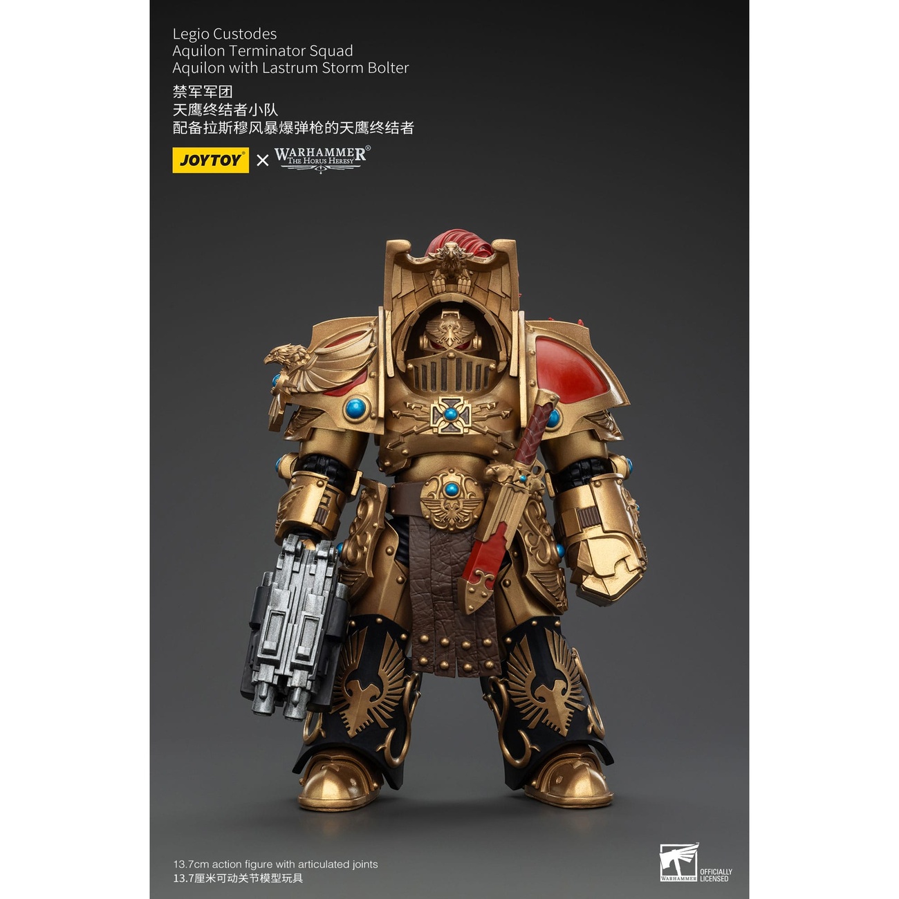 Warhammer The Horus Heresy Action Figure 1/18 Legio Custodes Aquilon Terminator Squad Aquilon with Lastrum Storm Bolter 14