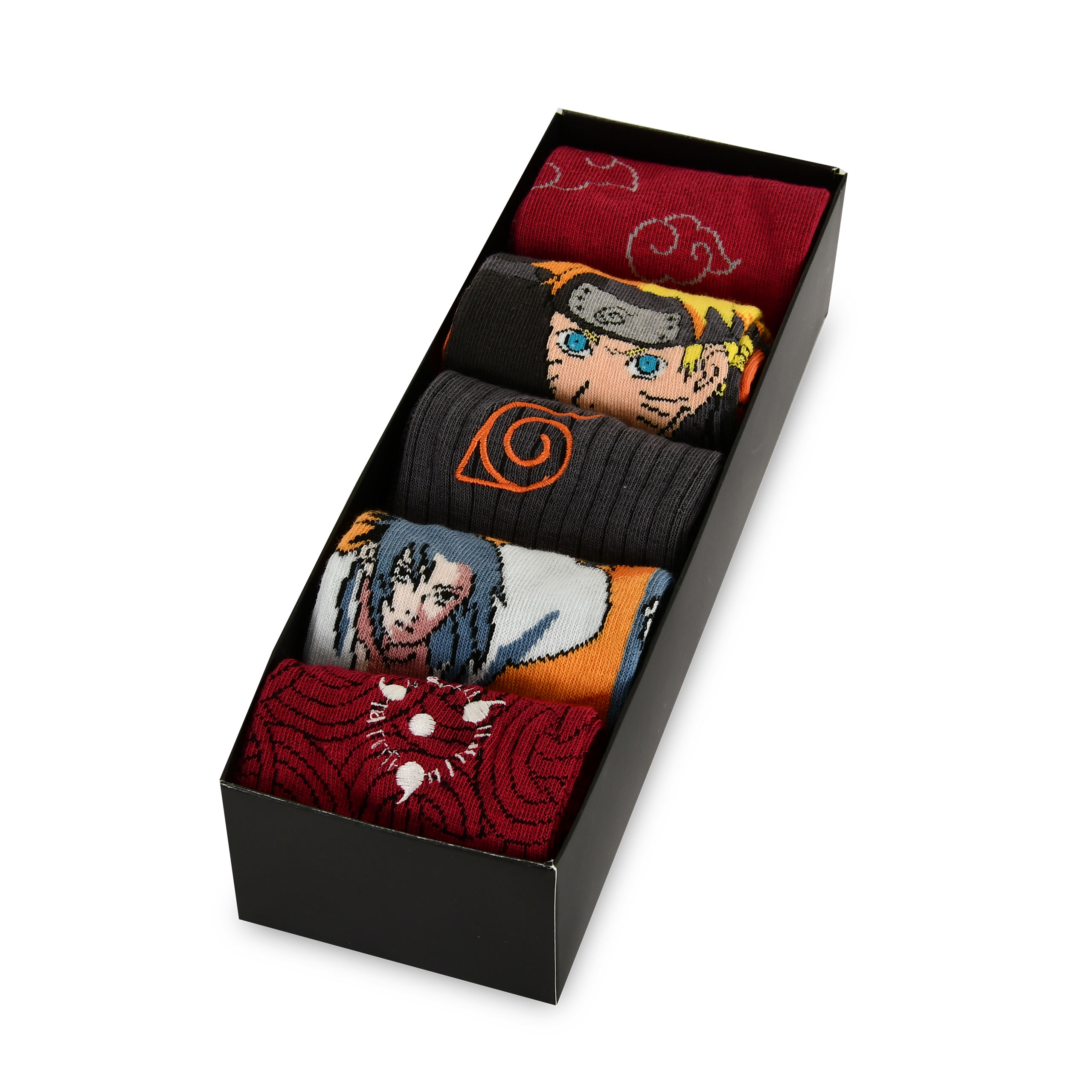 Naruto Shippuden - Set di 5 paia di calzini Sasuke e Naruto