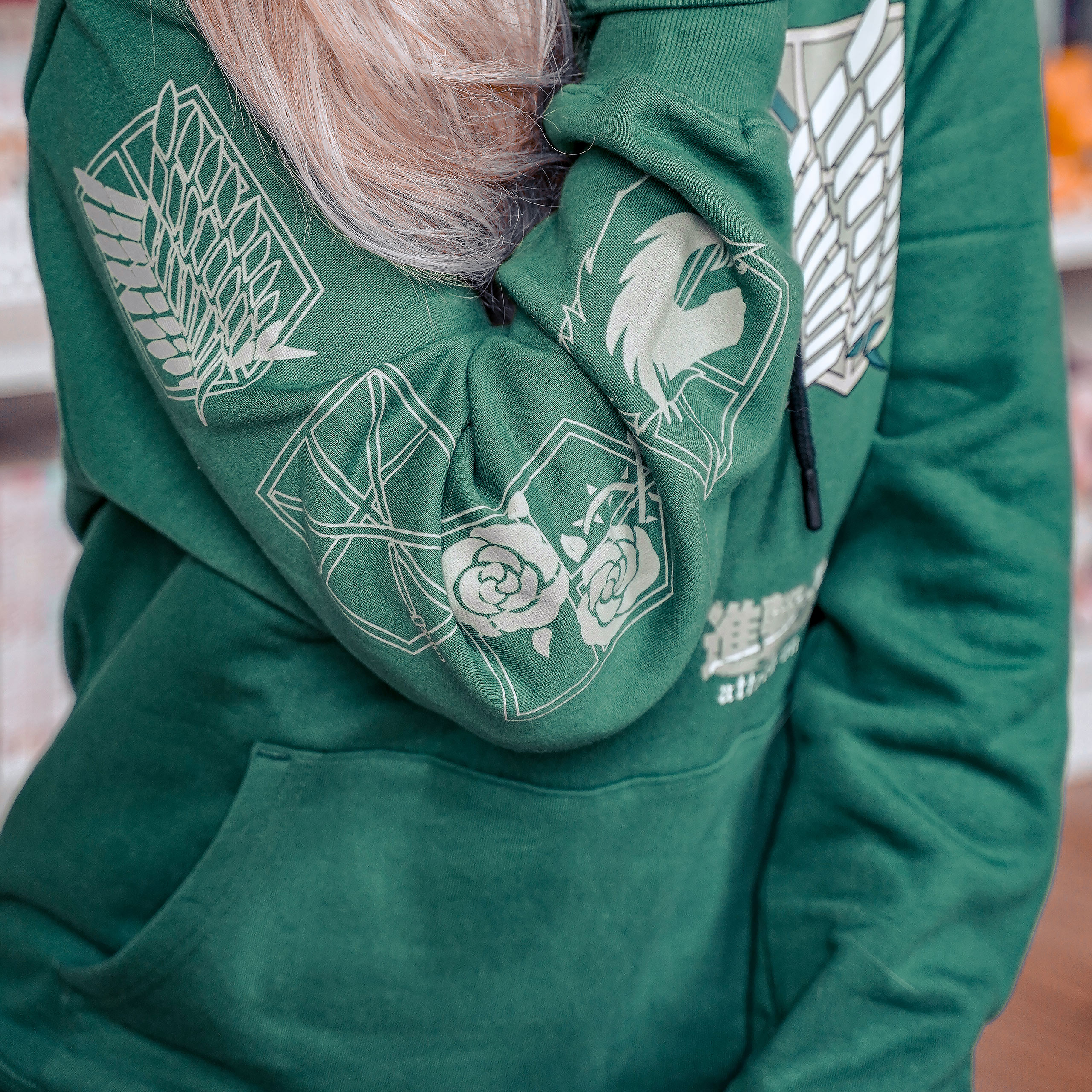 Hoodie militaire vert à symbole de scout - Attack on Titan