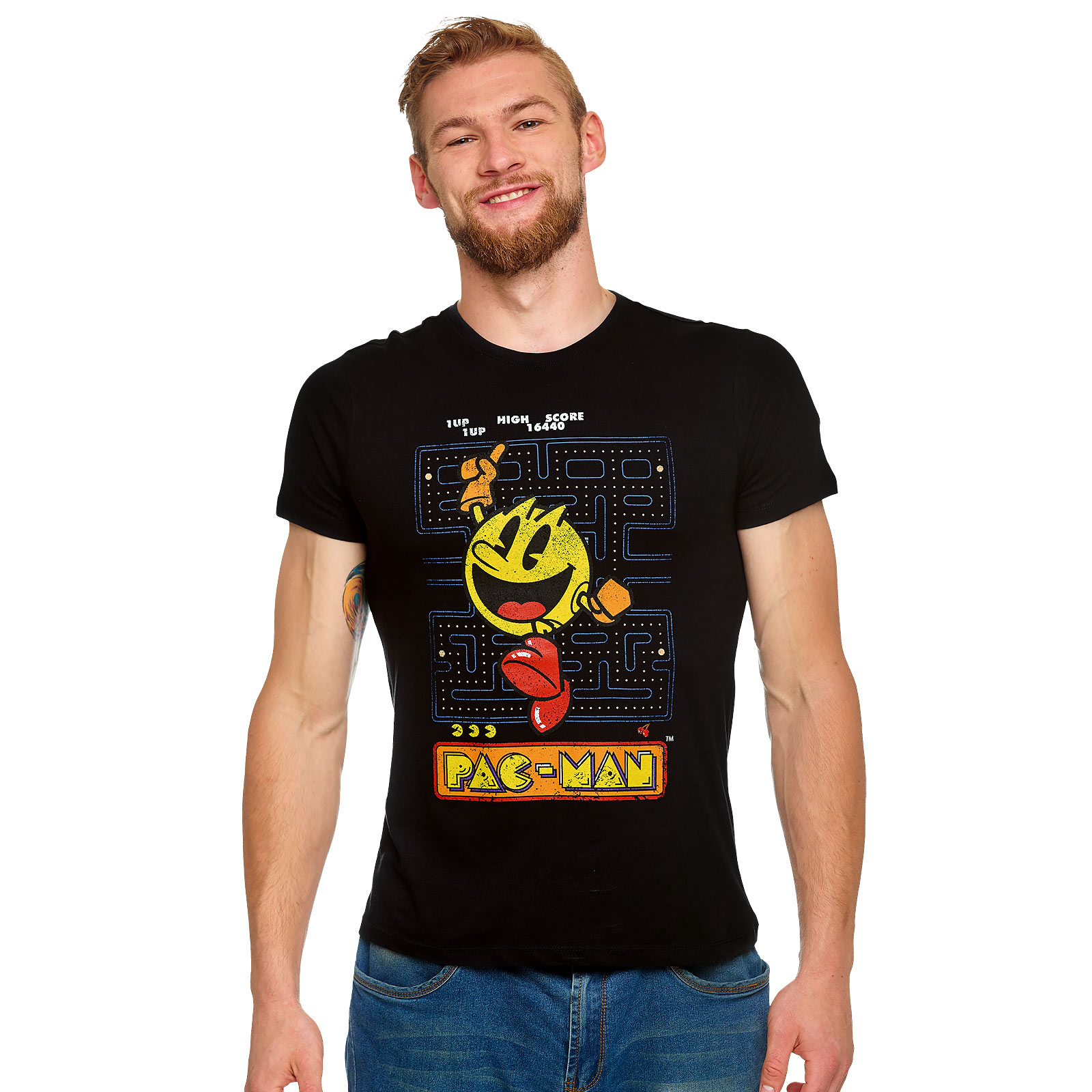 Pac-Man - Retro T-Shirt schwarz