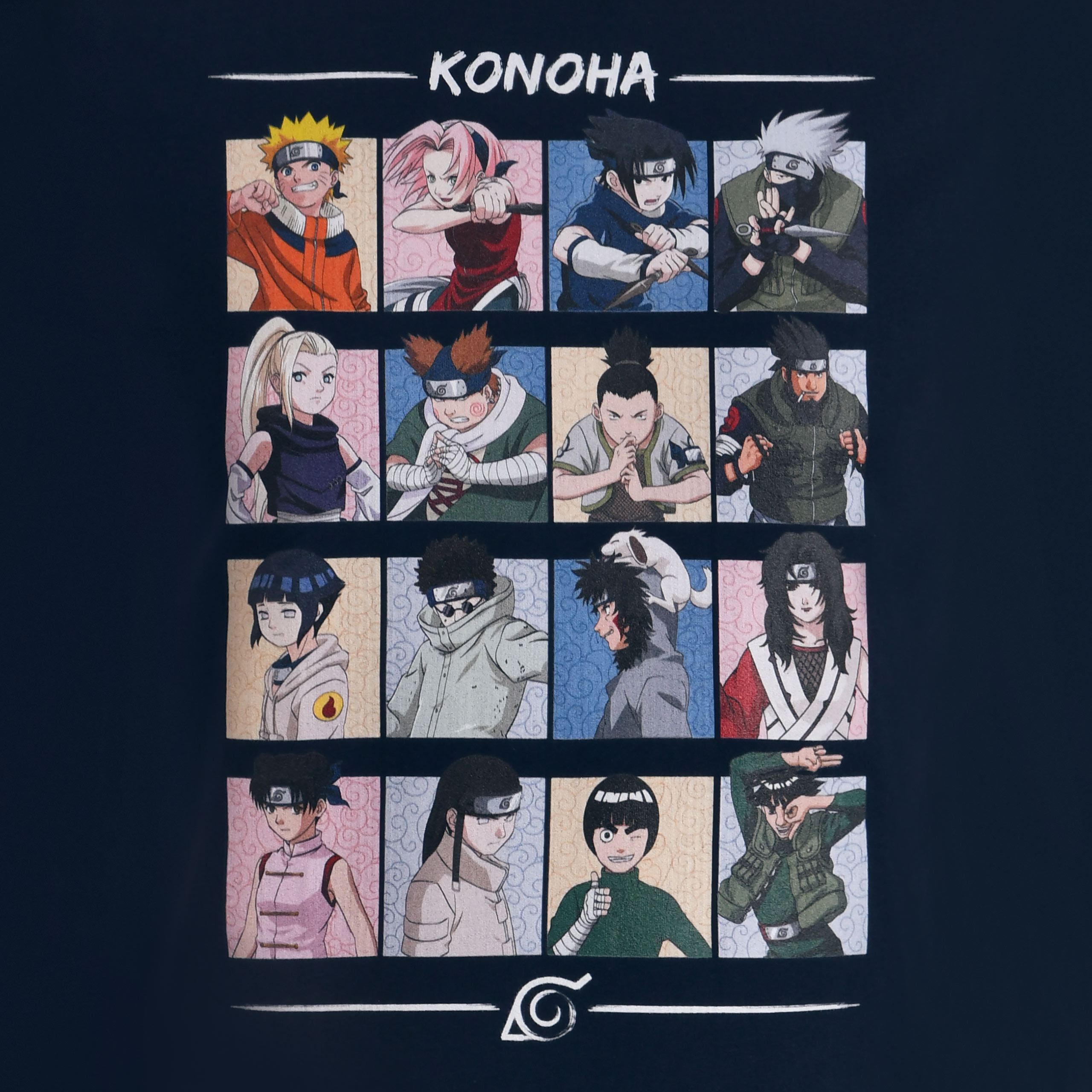 Naruto - Characters of Konoha T-shirt blauw