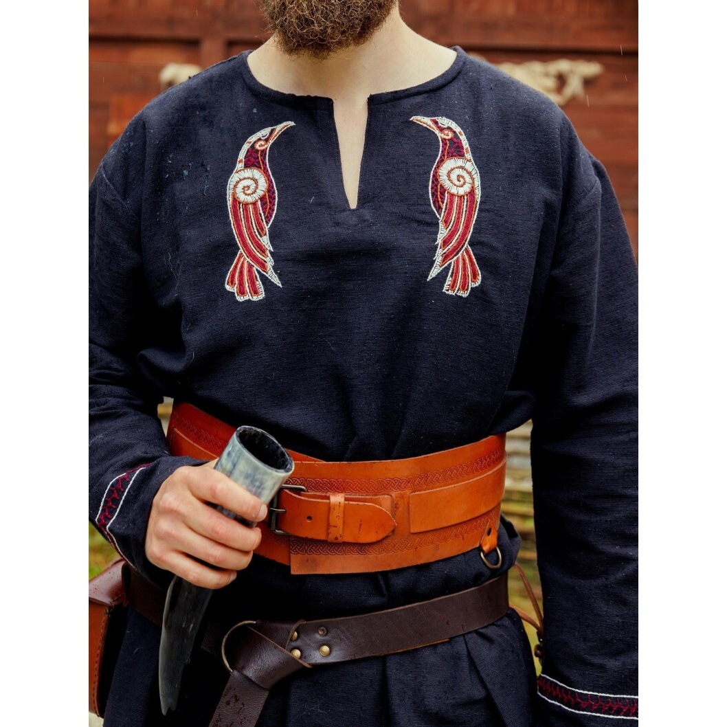 Tunique viking médiévale Hugin & Munin noir