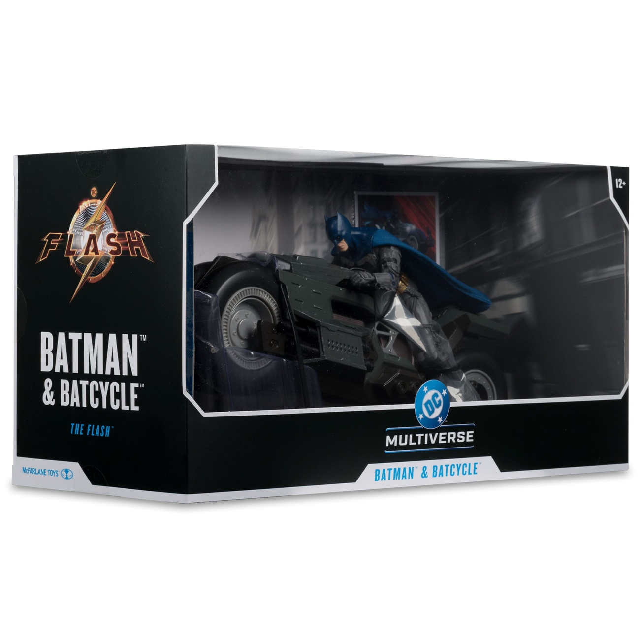 The Flash DC Multiverse Véhicule Batcycle avec Batman