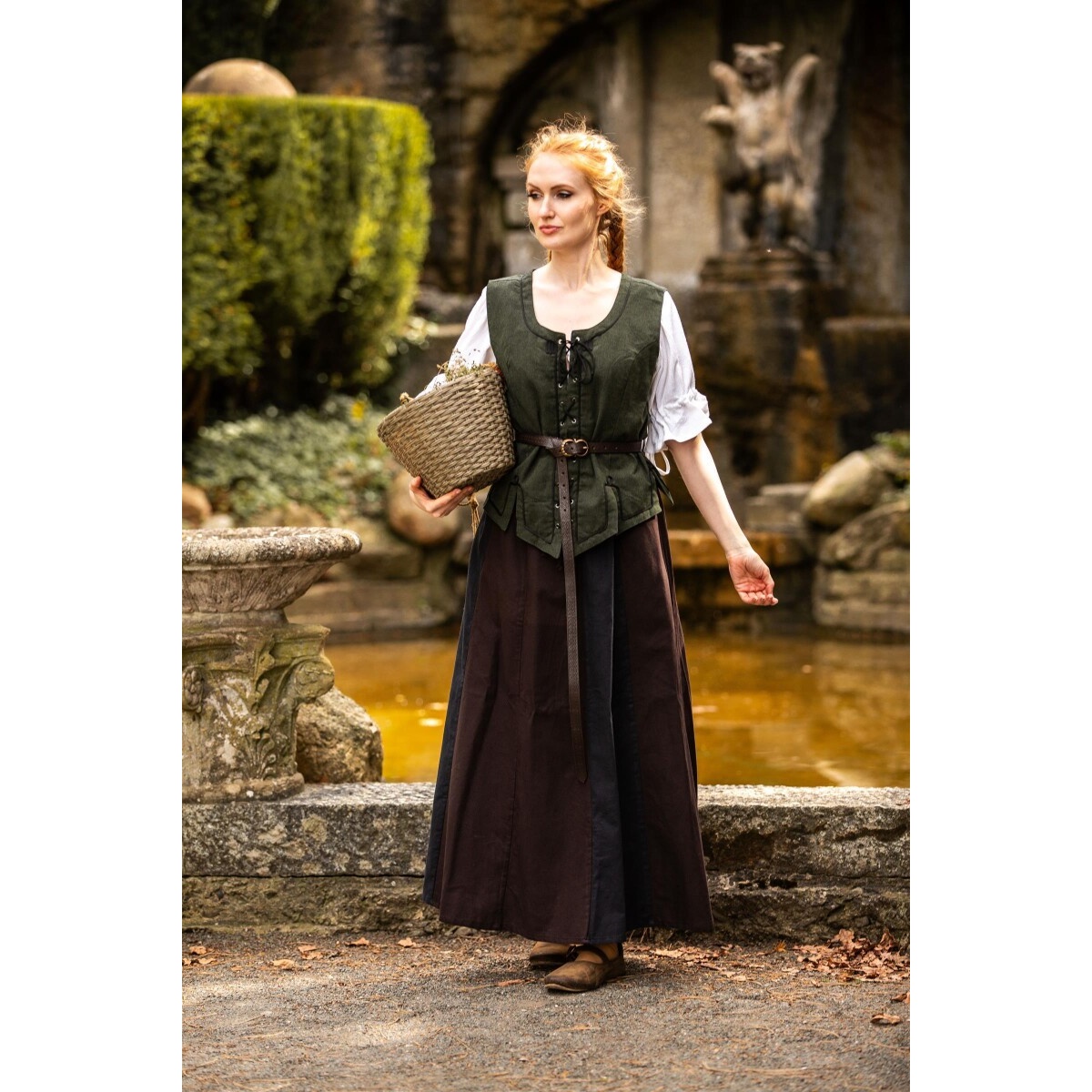 Chaleco corsé medieval Selma verde