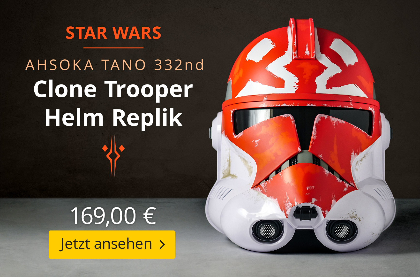 Ahsoka Tano 332nd Clone Trooper Premium Helm Replik mit Stimmenverzerrer - Star Wars - 169 EUR