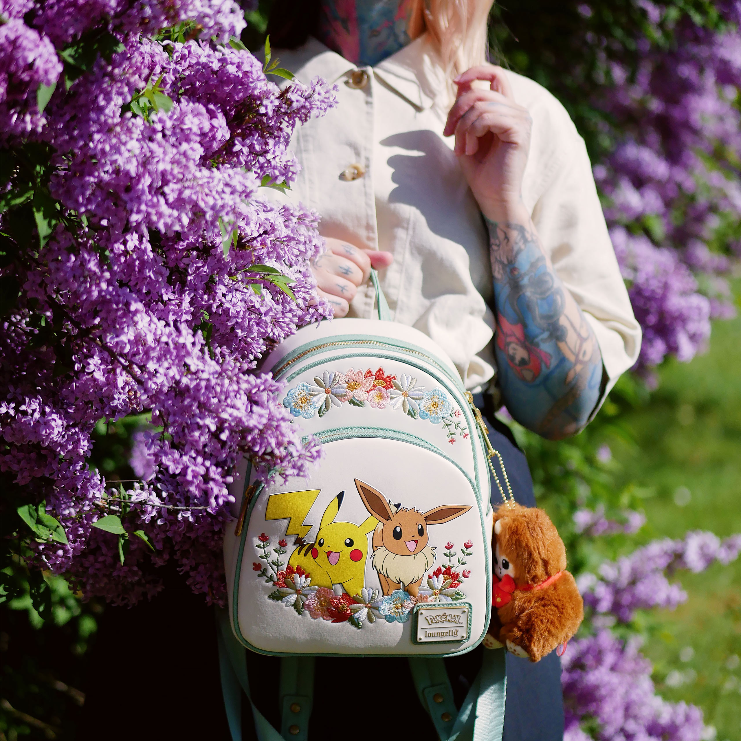 Pokemon - Mini Sac à Dos Floral Pikachu et Évoli