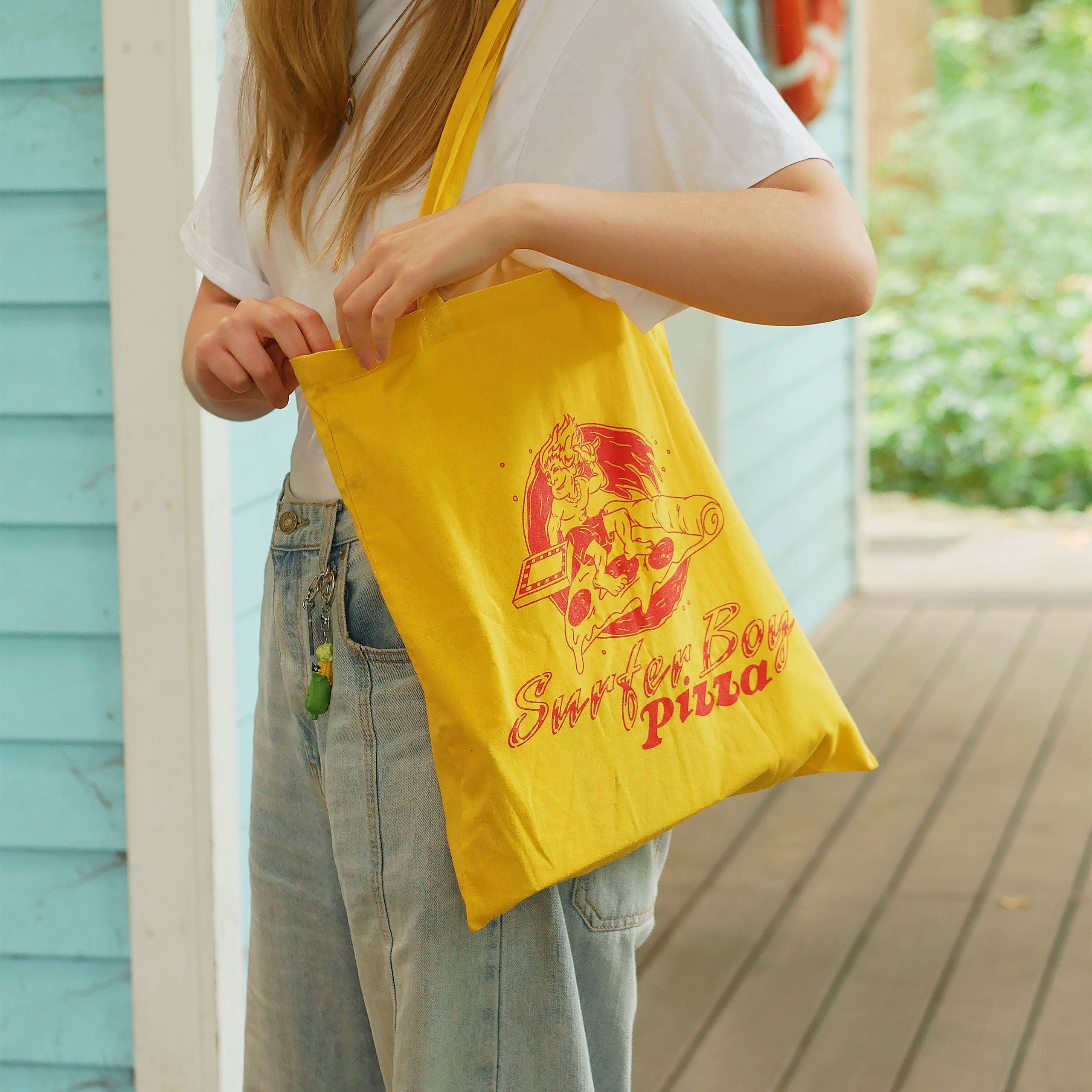 Stranger Things - Surfer Boy Pizza Tote bag