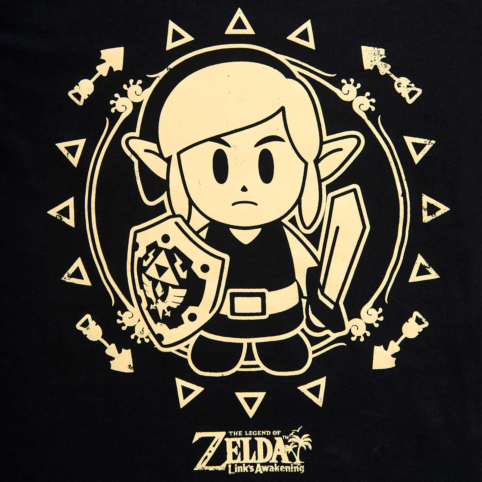 Zelda - T-shirt tribal de Link's Awakening noir