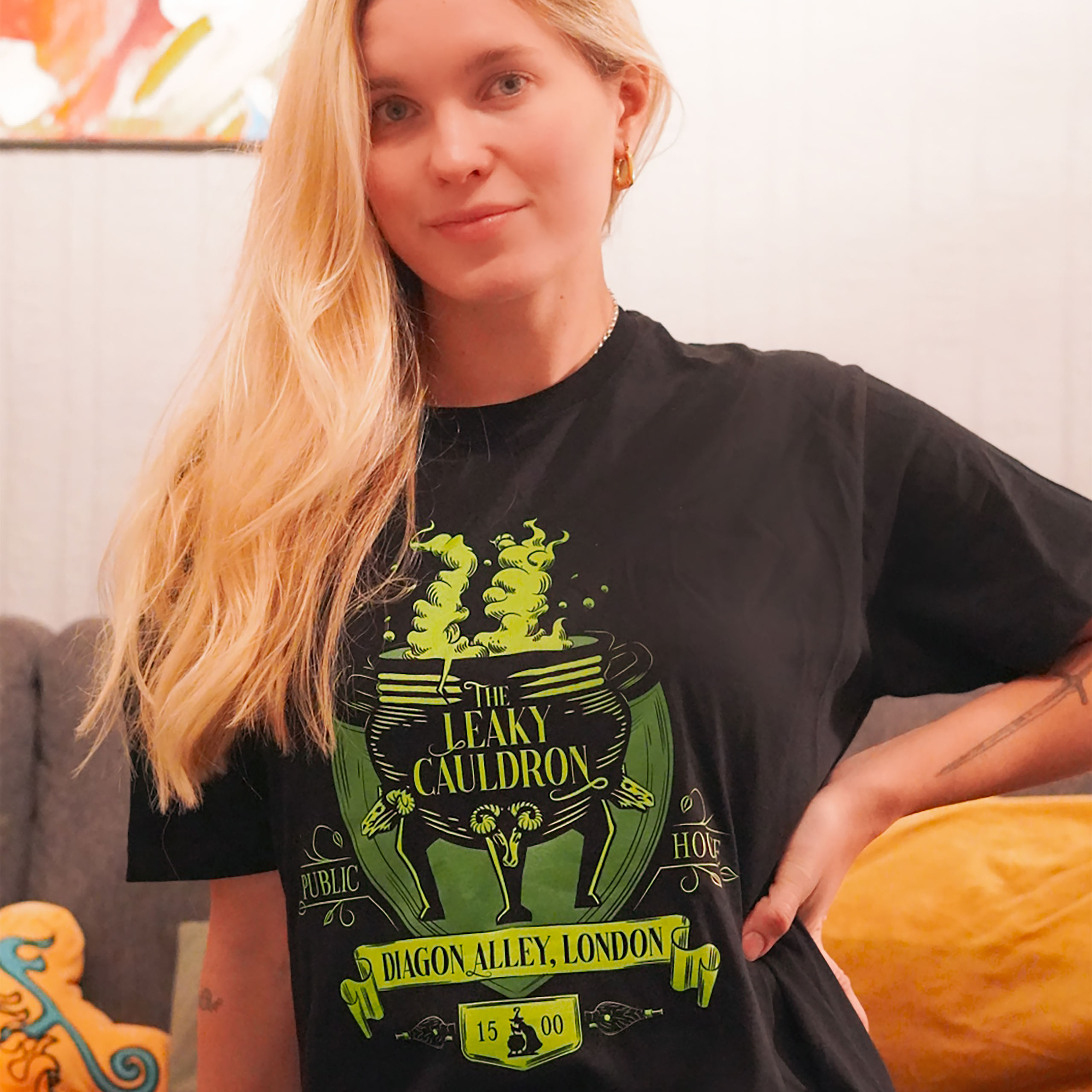 Zwarte T-Shirt Lekkende Ketel - Harry Potter