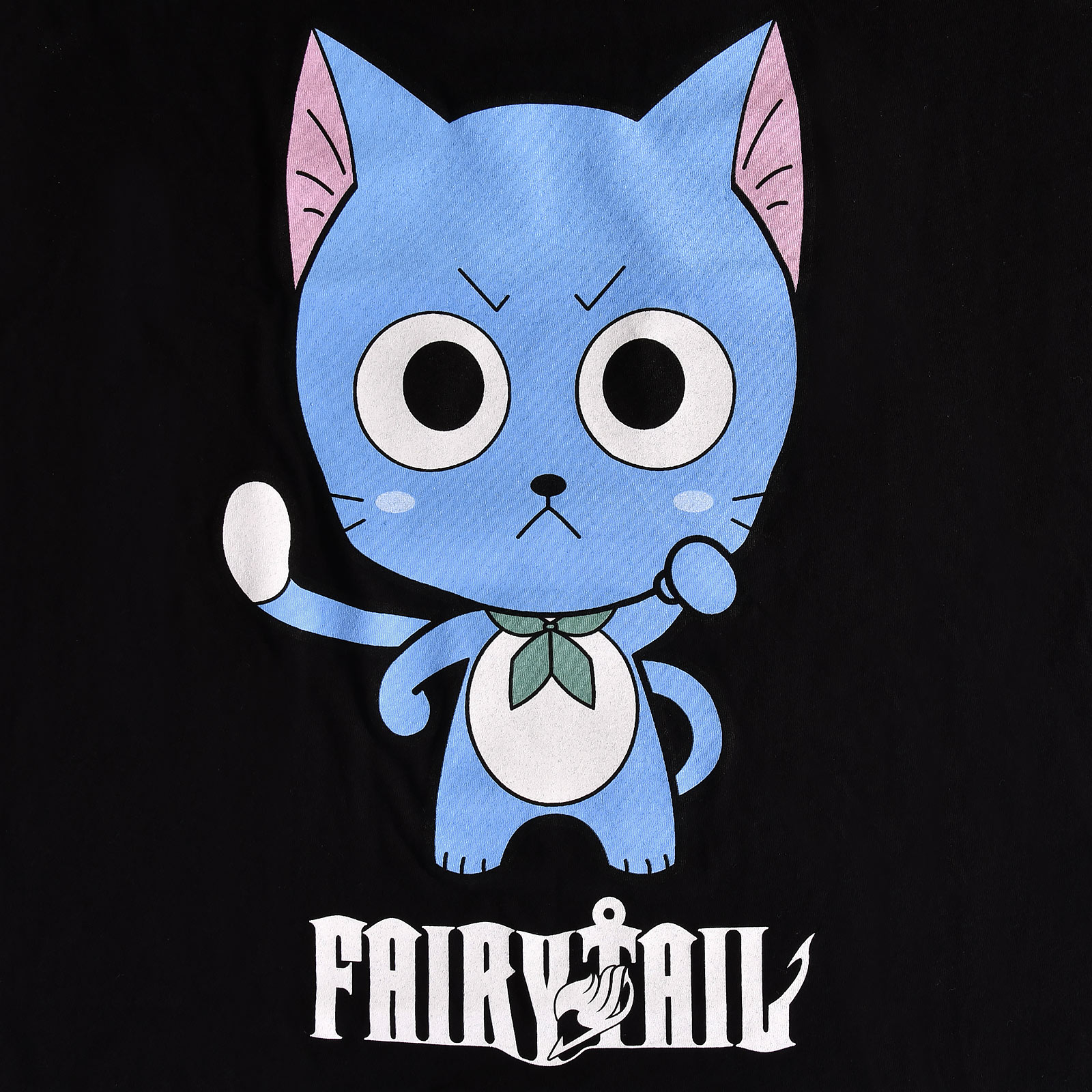 Fairy Tail - Happy Dames T-Shirt Zwart