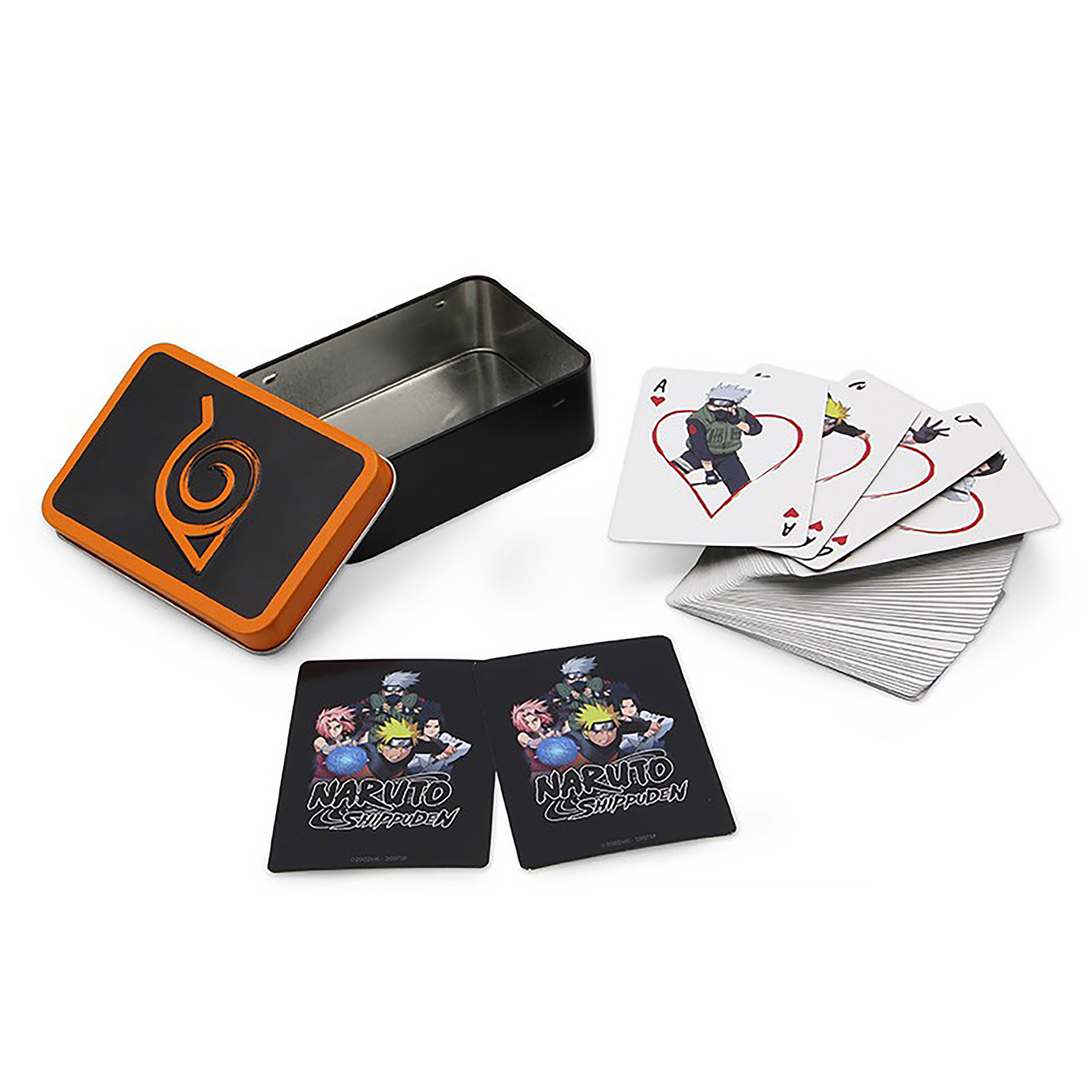 Naruto Shippuden - Cartes à jouer Symbole Konoha dans une boîte métallique