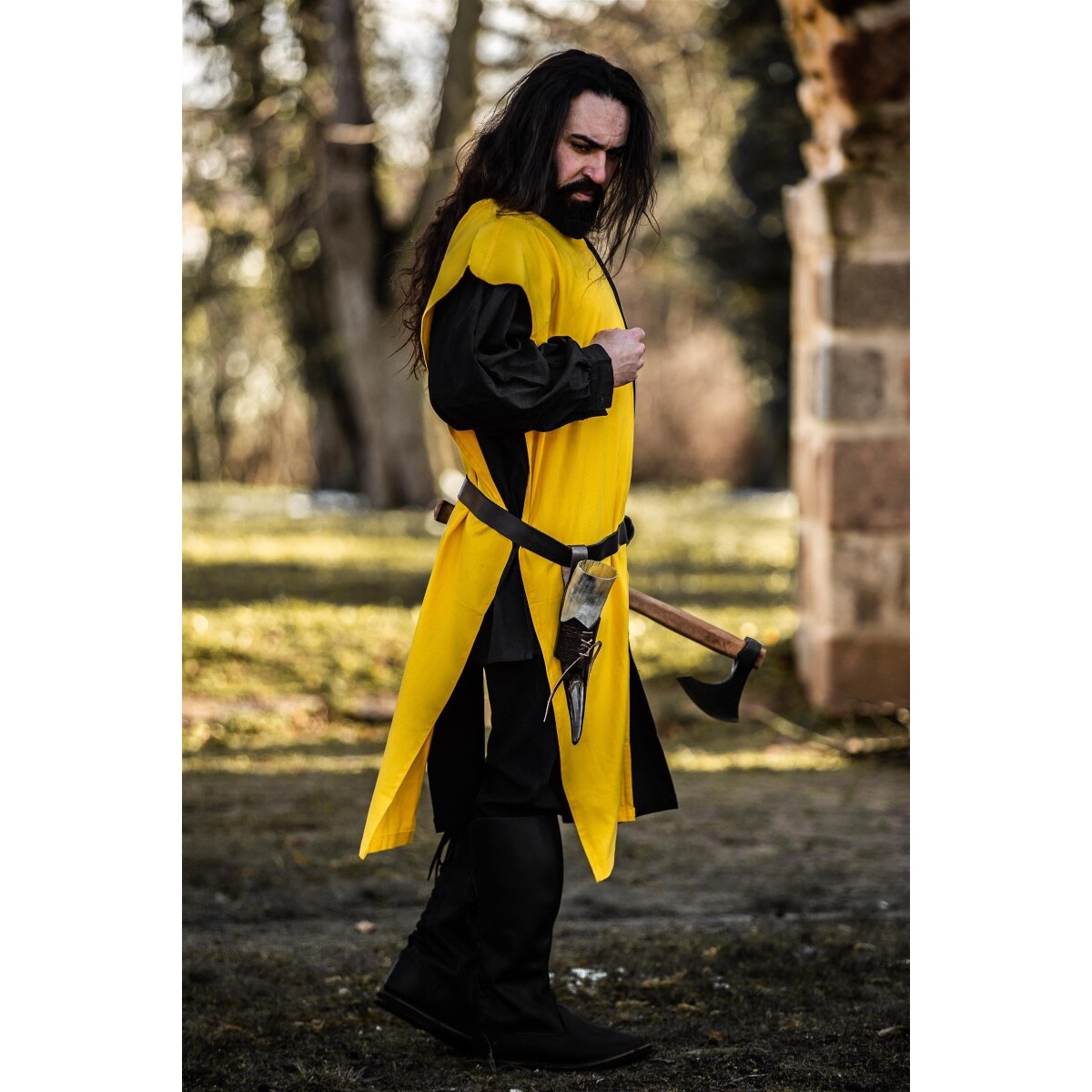 Medieval Surcoat Frederick black-yellow