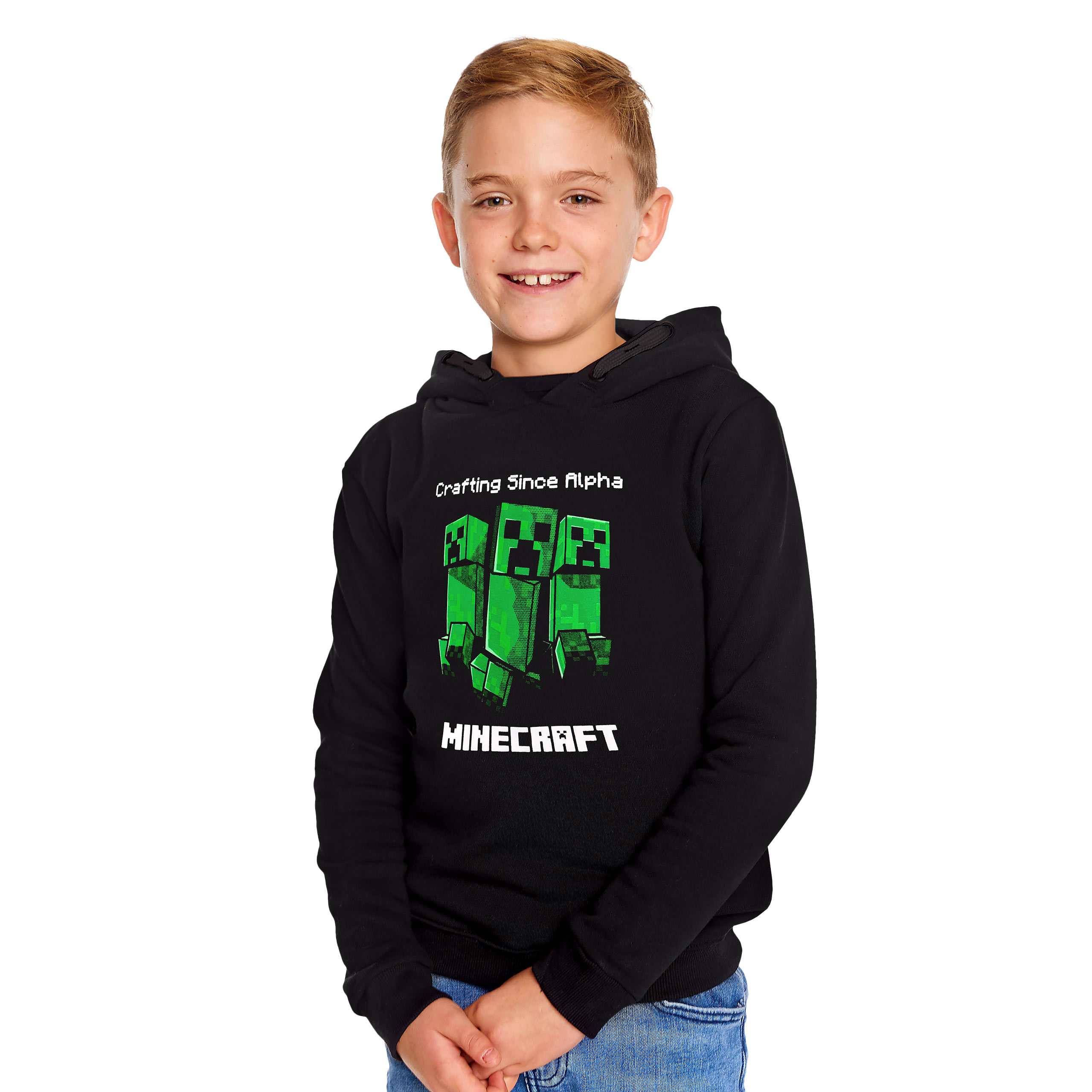 Minecraft - Creeper Hoodie Kinder schwarz