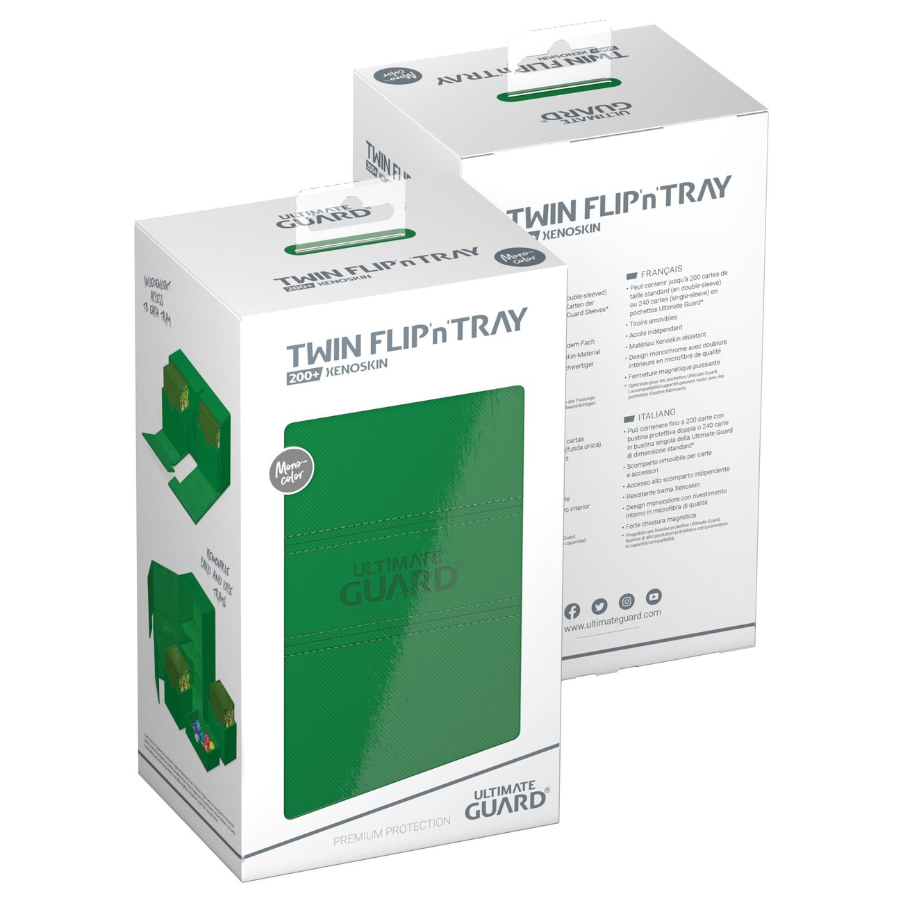 Ultimate Guard Twin Flip'n'Tray 200+ Xenoskin - Groen