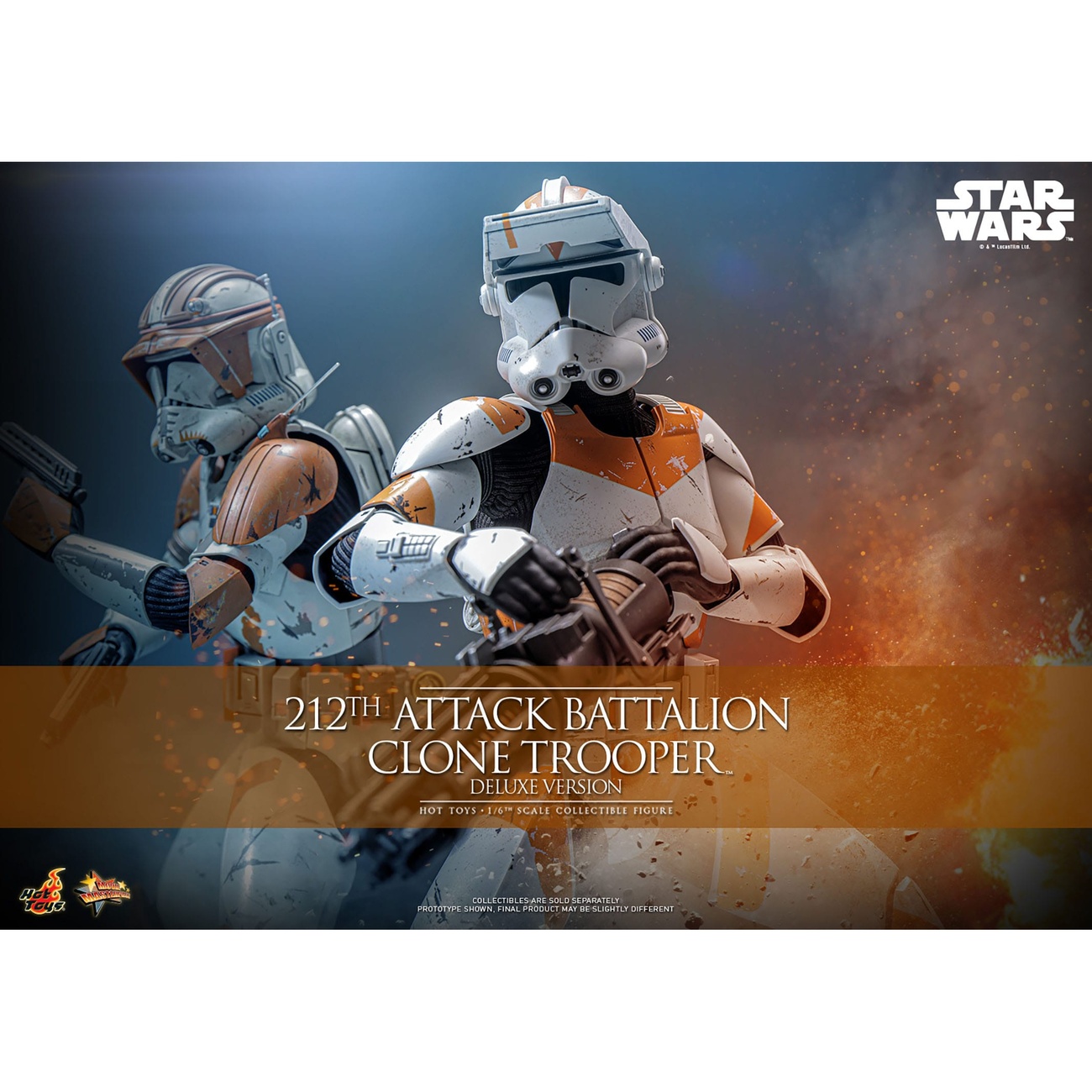 Star Wars: The Clone Wars - Figura de acción Clone Trooper del 212th Attack Battalion 1:6 Versión Deluxe