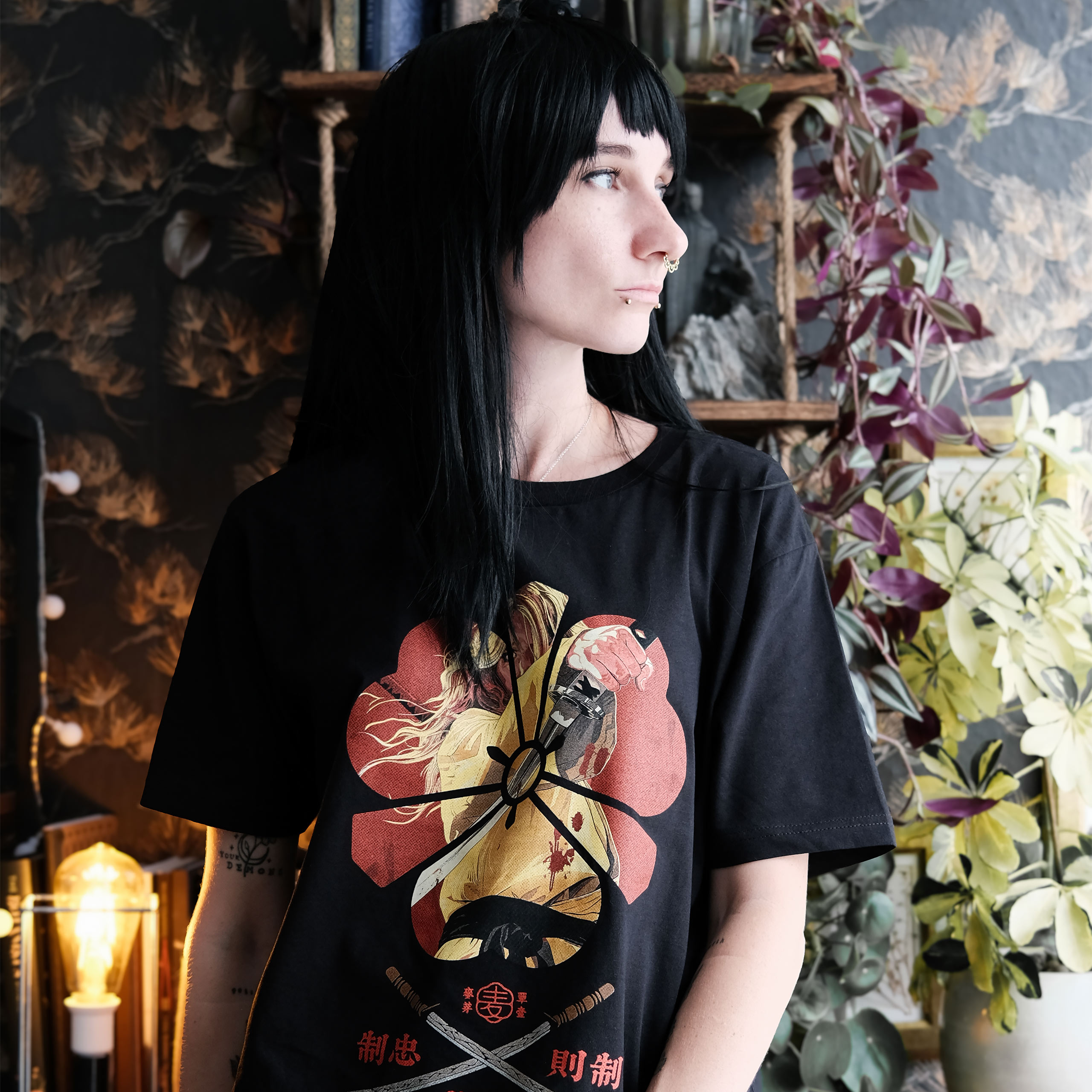 Female Assassin T-Shirt voor Kill Bill Fans Zwart