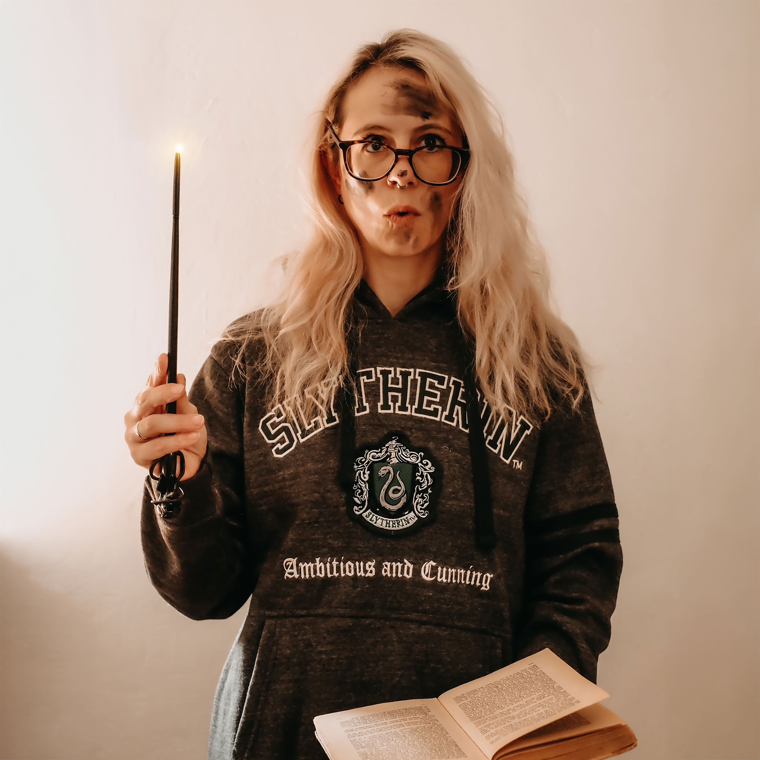 Harry Potter - Slytherin Wapen Premium Hoodie grijs