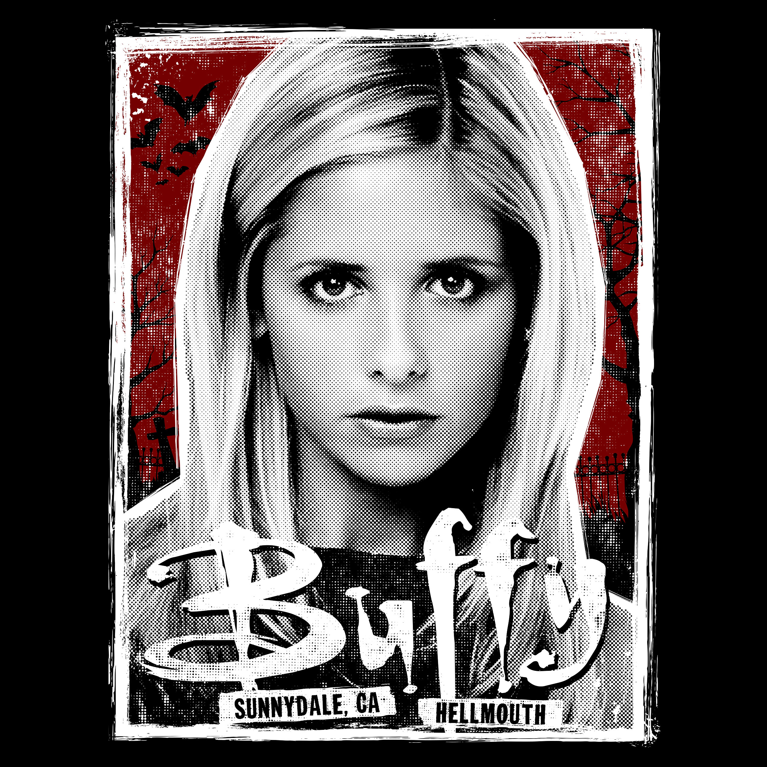 Vampierjager T-shirt voor Buffy fans Zwart