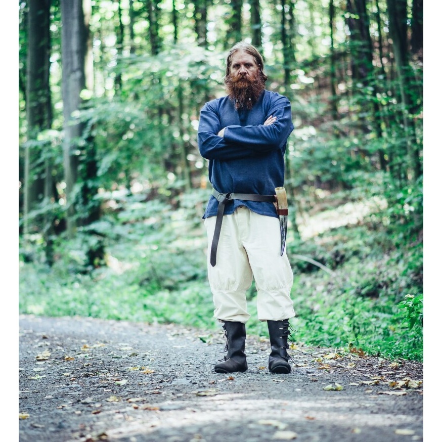 Tunique viking médiévale Ivar bleu