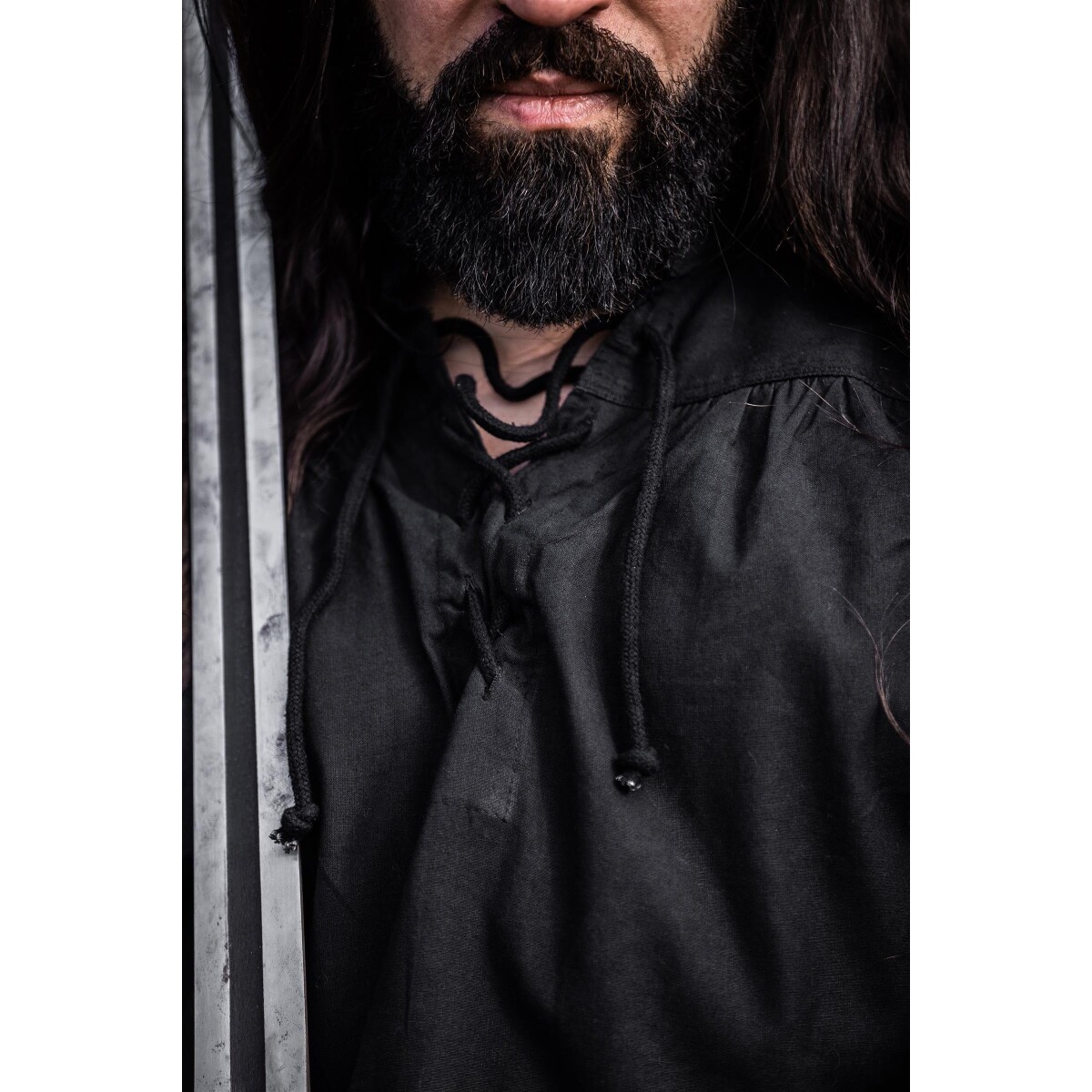 Camisa medieval Ulrich negra